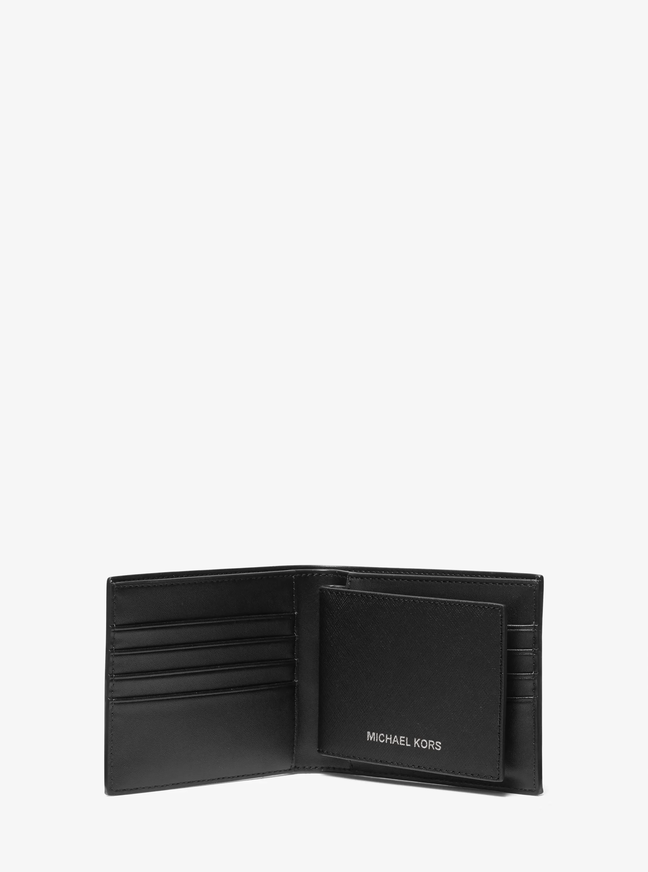 Кошелёк Michael Kors Varick Saffiano Leather Billfold Wallet With Passcase, цвет: Чёрный — фото 2
