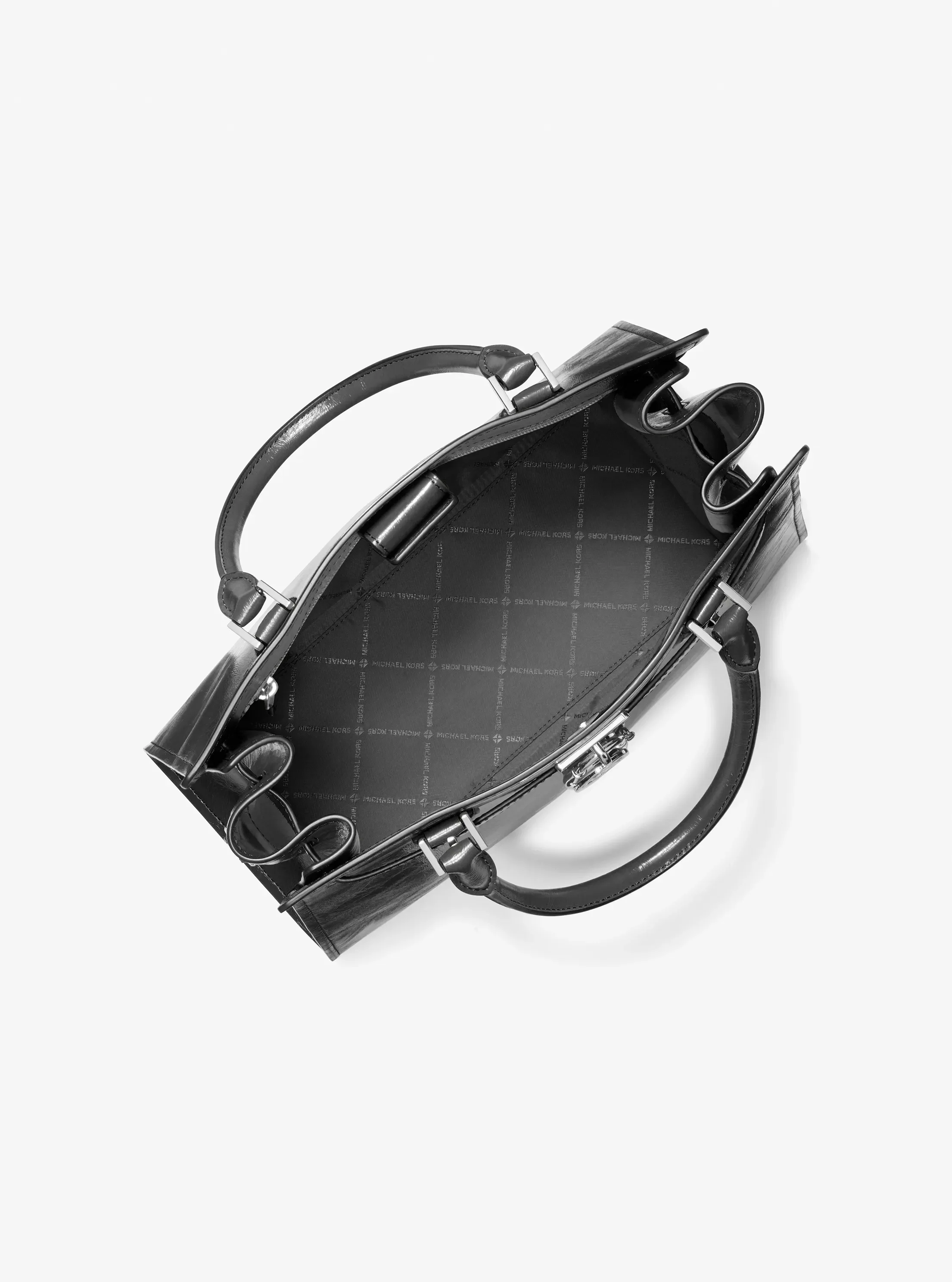 Женская сумка Michael Kors Landon Medium Satchel, цвет: Чёрный — фото 2