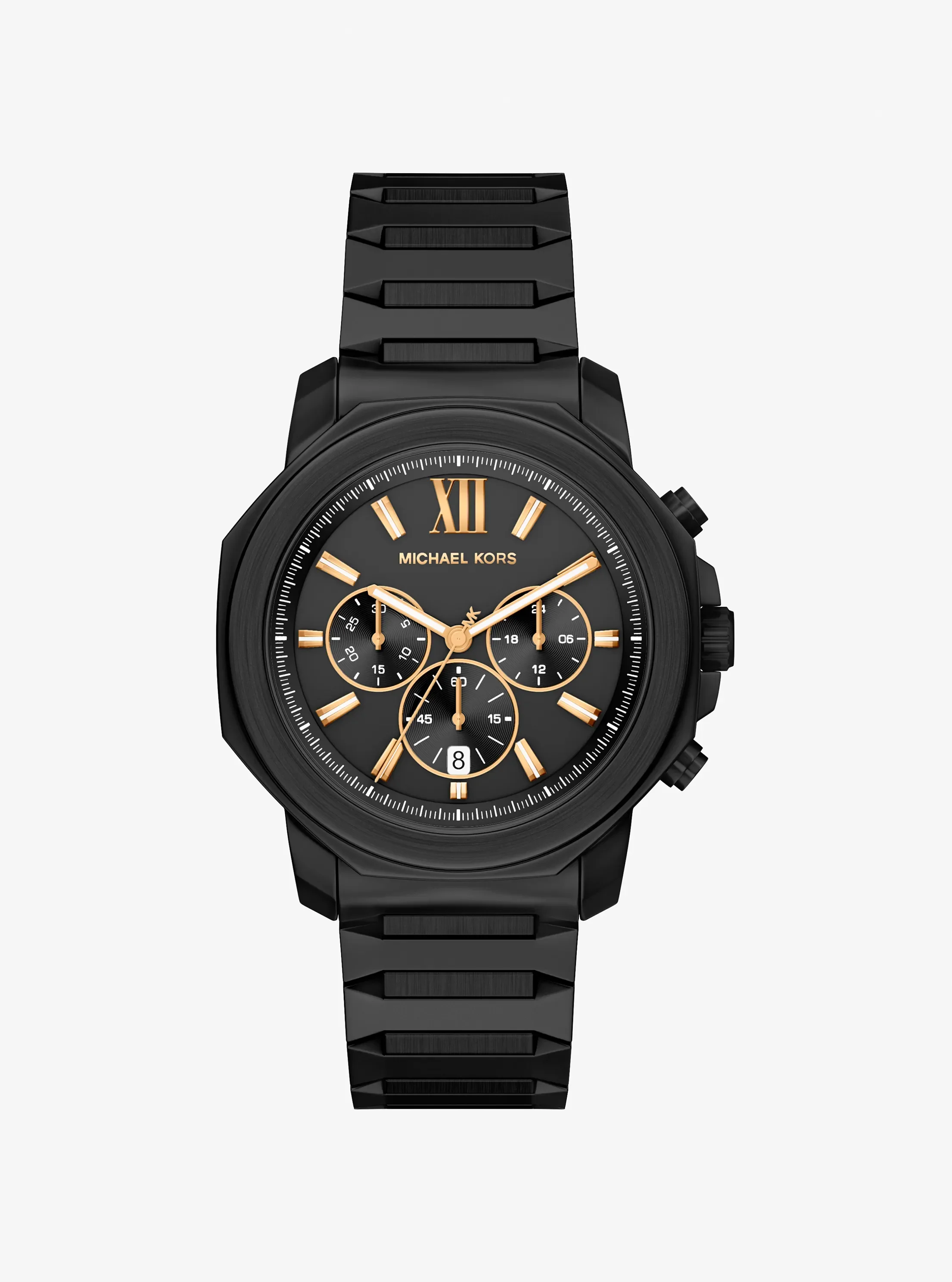 Женские часы Michael Kors Oversized Prescott Black-Tone Watch, цвет: Чёрный