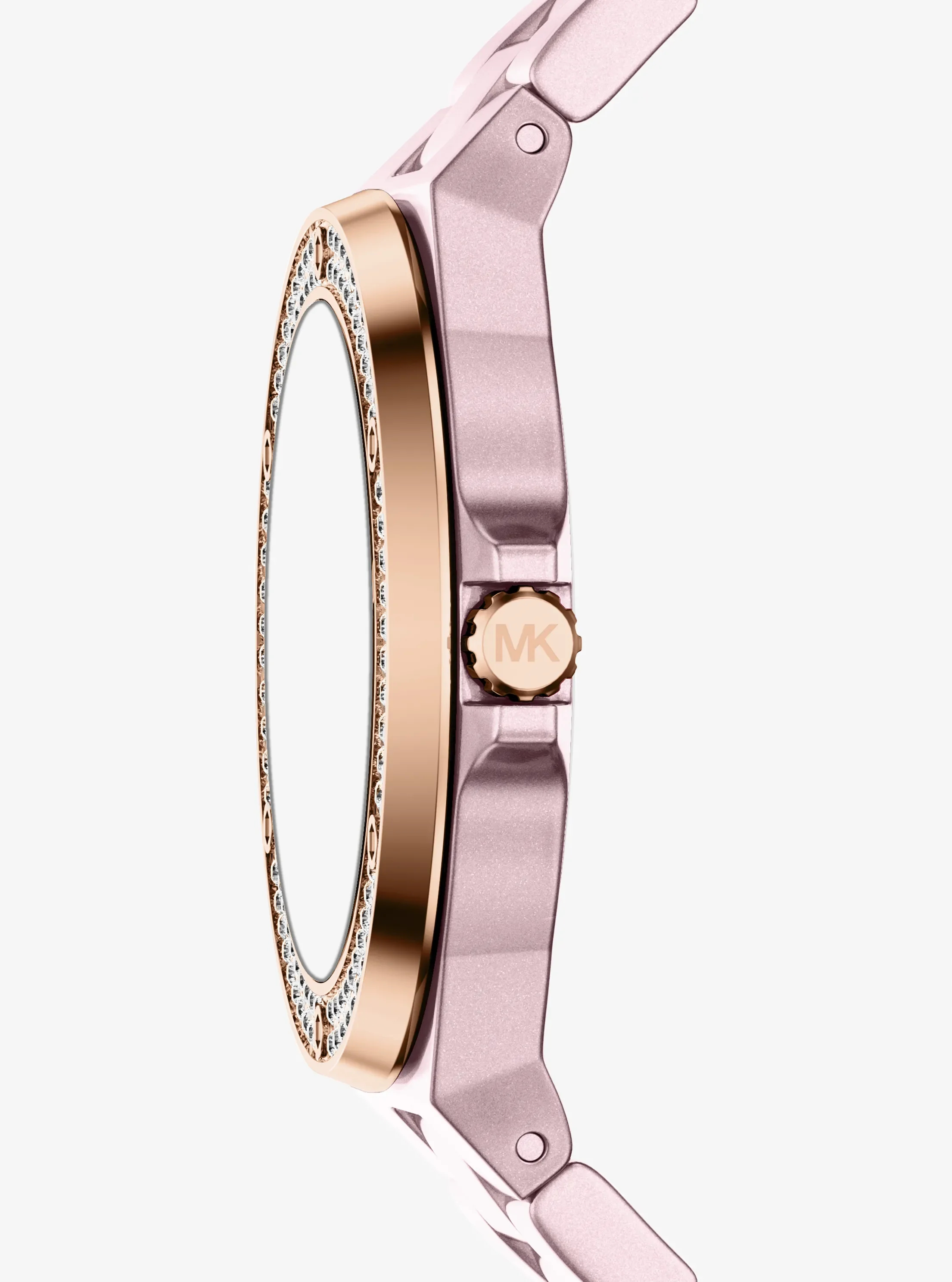 Часы Michael Kors Mini Lennox Pavé Pink-Tone Watch, цвет: Розовое золото — фото 2