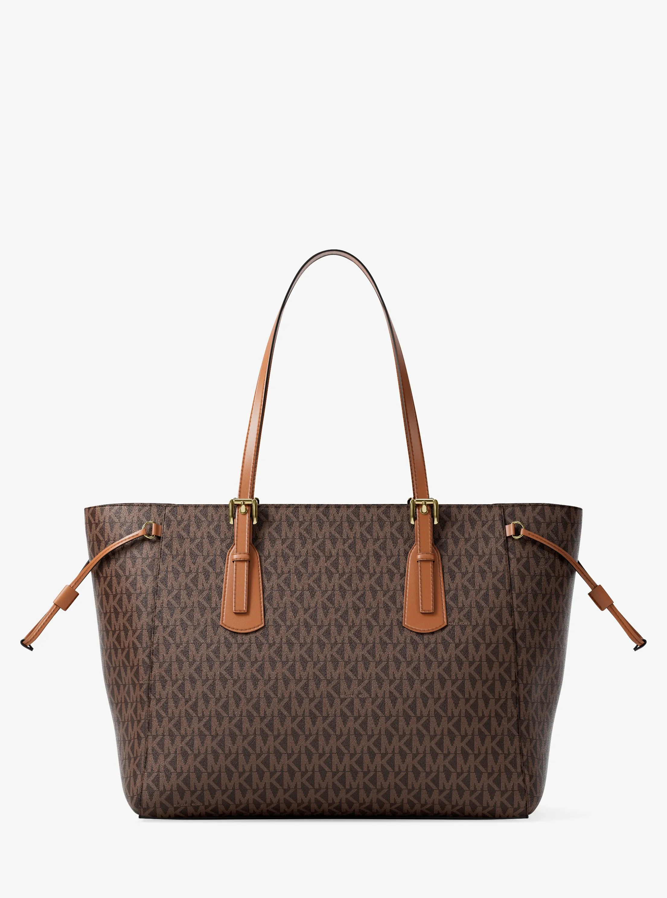 Женская сумка Michael Kors Voyager Large Signature Logo Top-Zip, цвет: Коричневый — фото 5