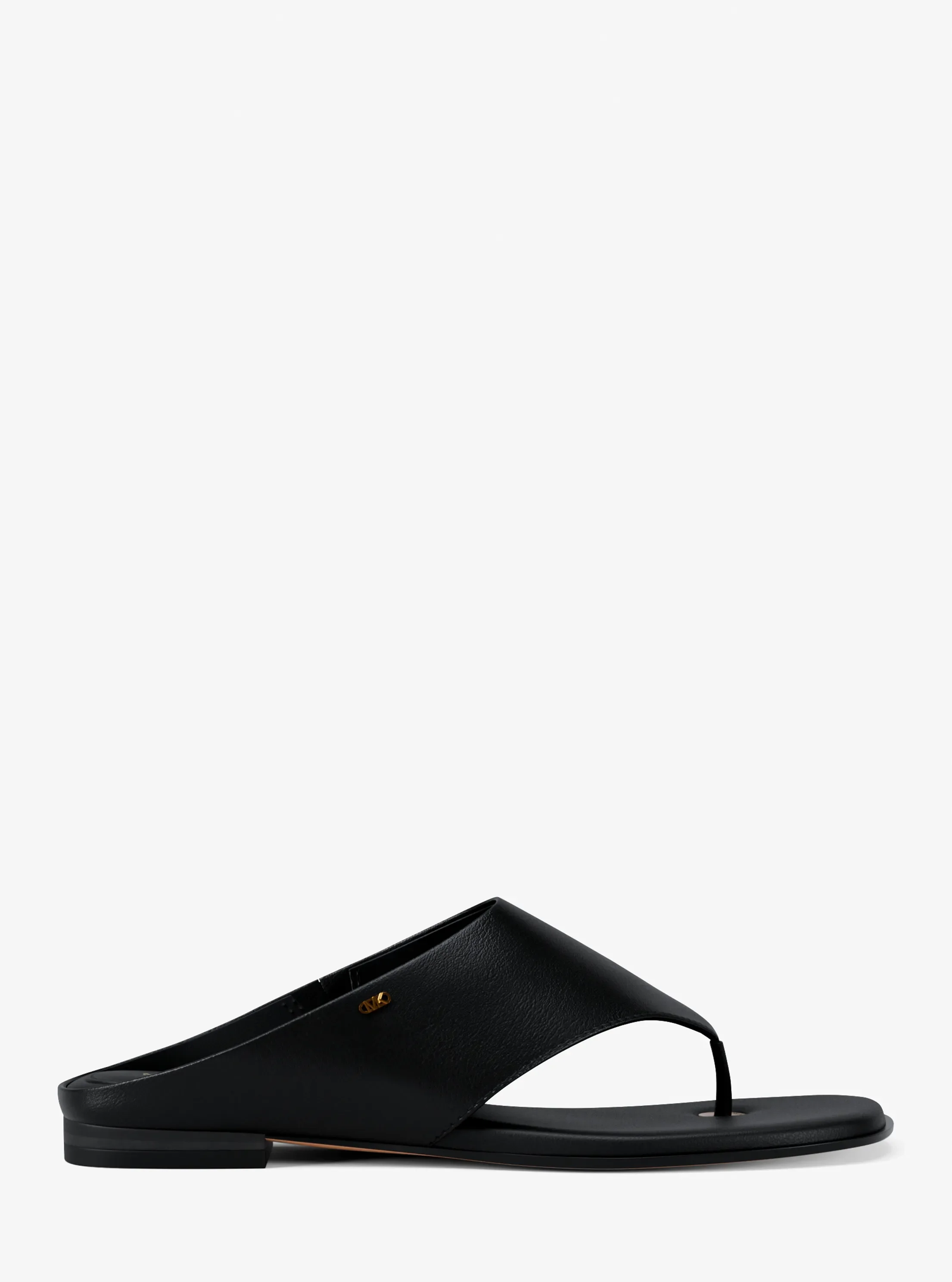 Женские сандалии Michael Kors Alster Leather Thong Sandal, цвет: Чёрный — фото 2