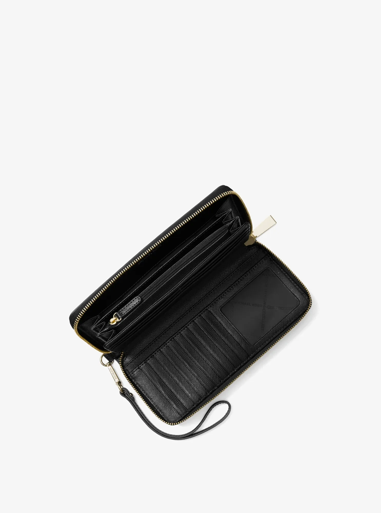 Женская сумка Michael Kors Leather Continental Wristlet, цвет: Чёрный — фото 2