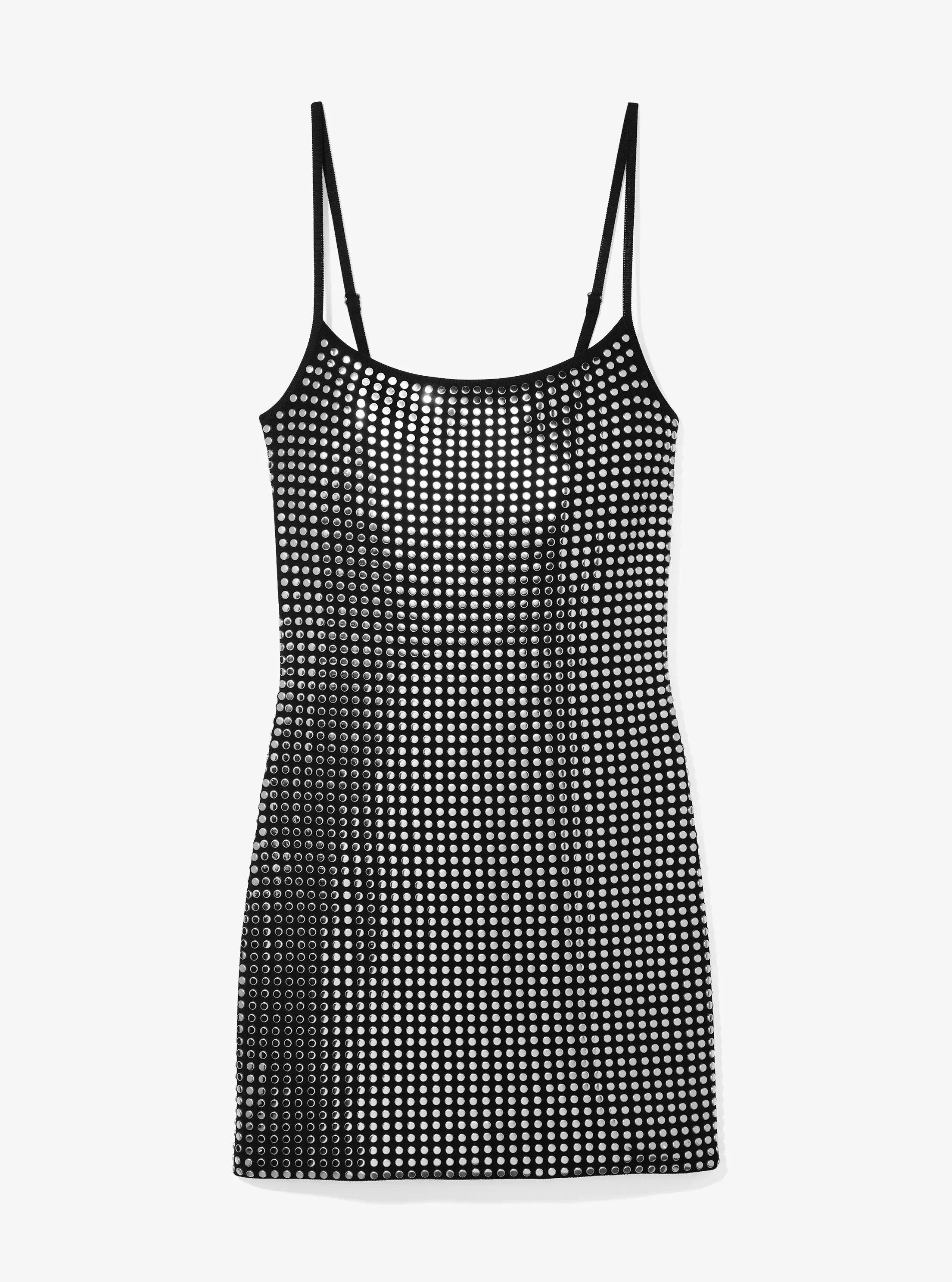 Женское платье Michael Kors Studded Stretch Viscose Mini, цвет: Чёрный / Серебряный — фото 3