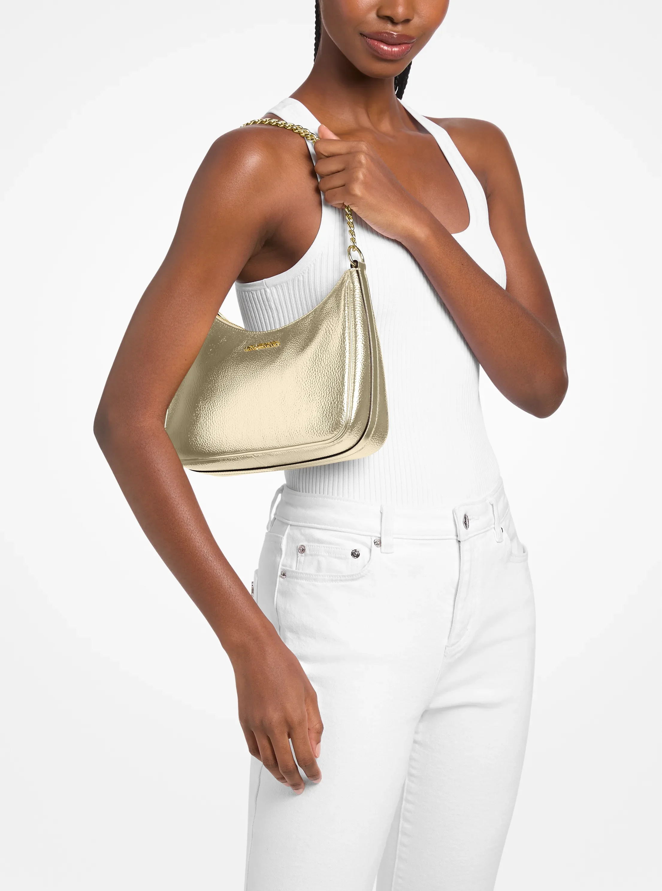 Michael Kors Jet Set Travel Large Metallic Convertible Crossbody Bag — фото 3