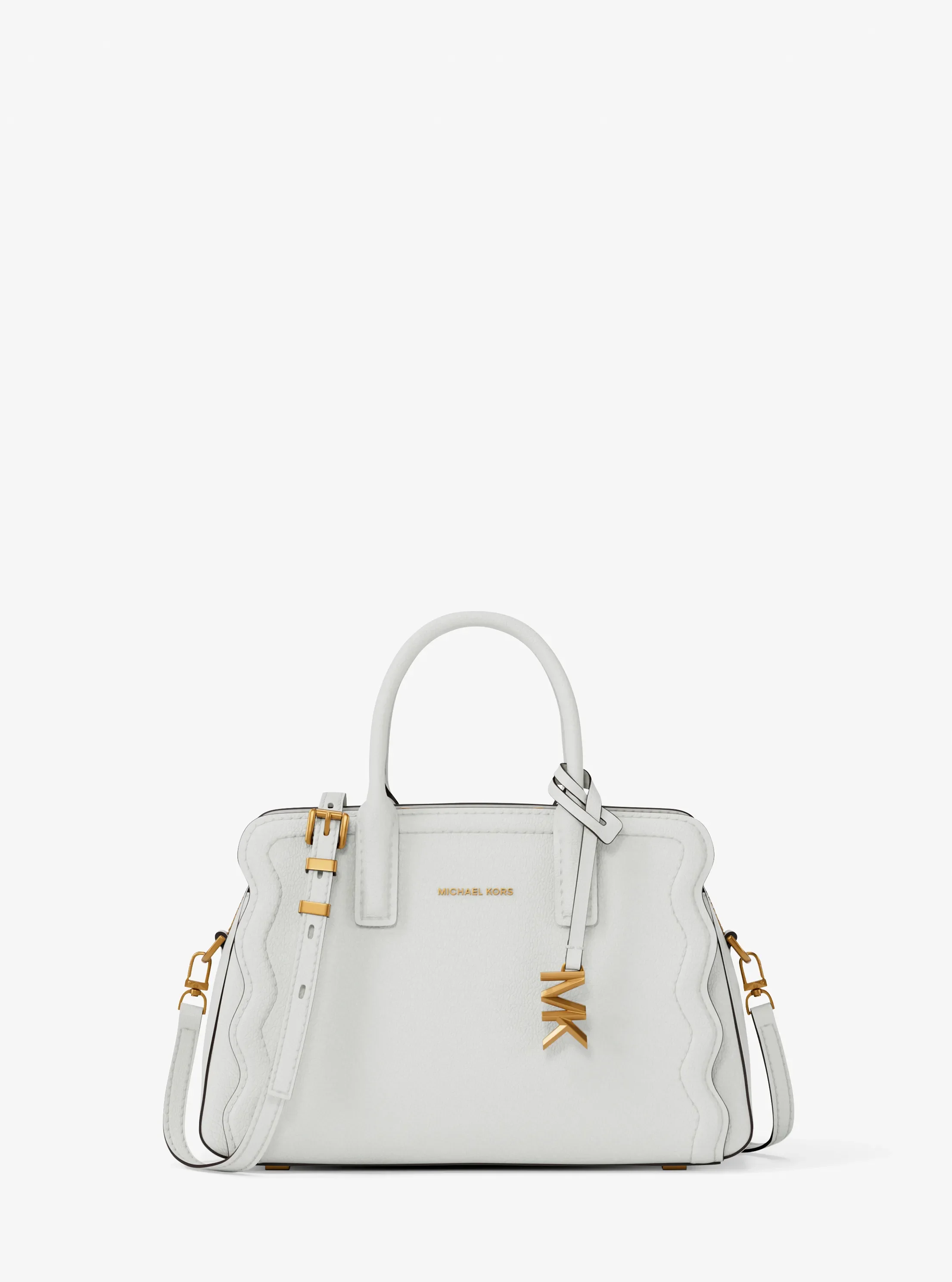 Женская сумка Michael Kors Laila Extra-Small Pebbled Leather Convertible Crossbody Bag, цвет: Яичная скорлупа