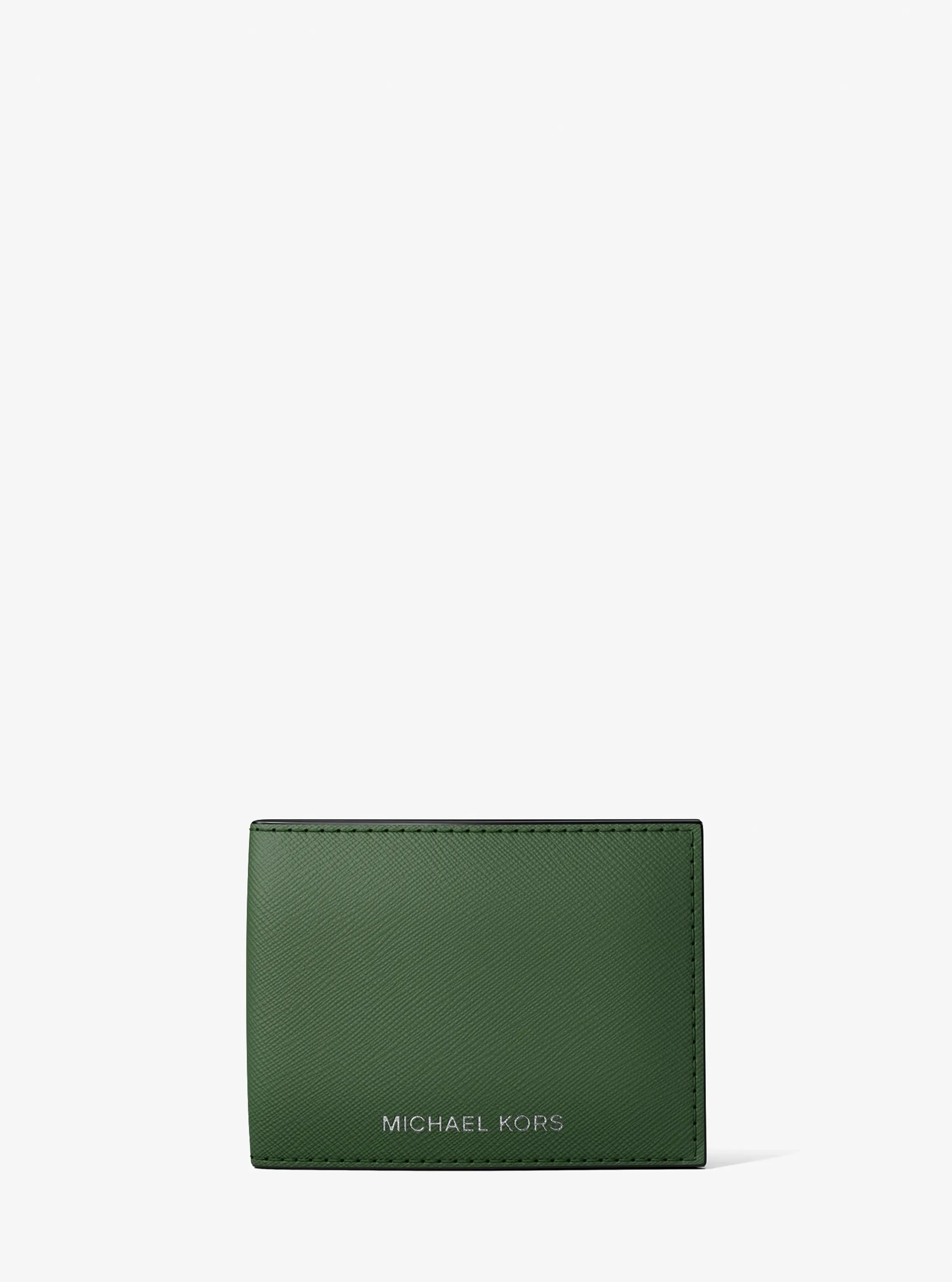 Кошелёк Michael Kors Cooper Saffiano Leather Billfold Wallet With Passcase, цвет: Зелёный — фото 5