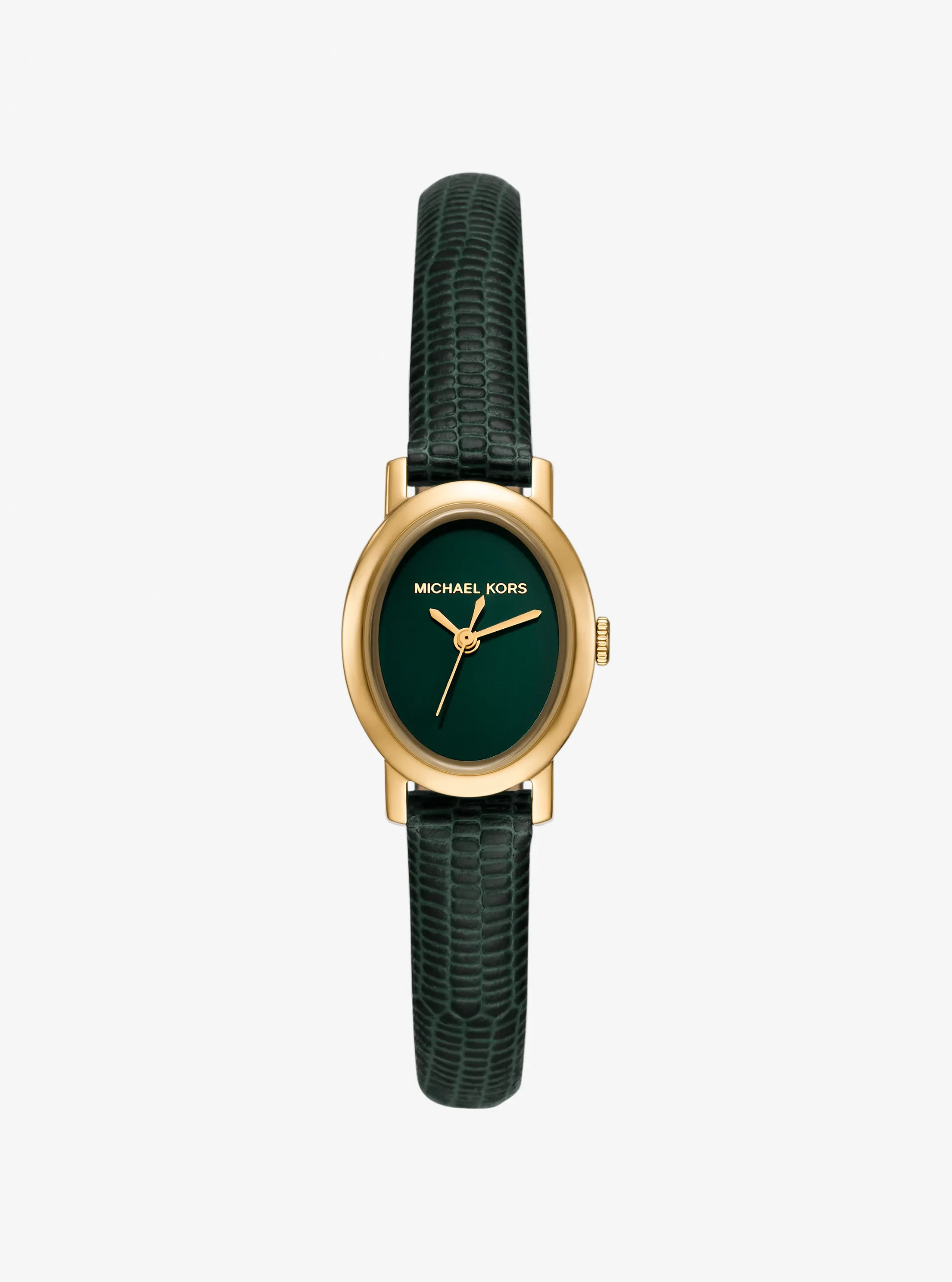 Женские часы Michael Kors Petite Maude Gold-Tone and Lizard Embossed Leather Watch