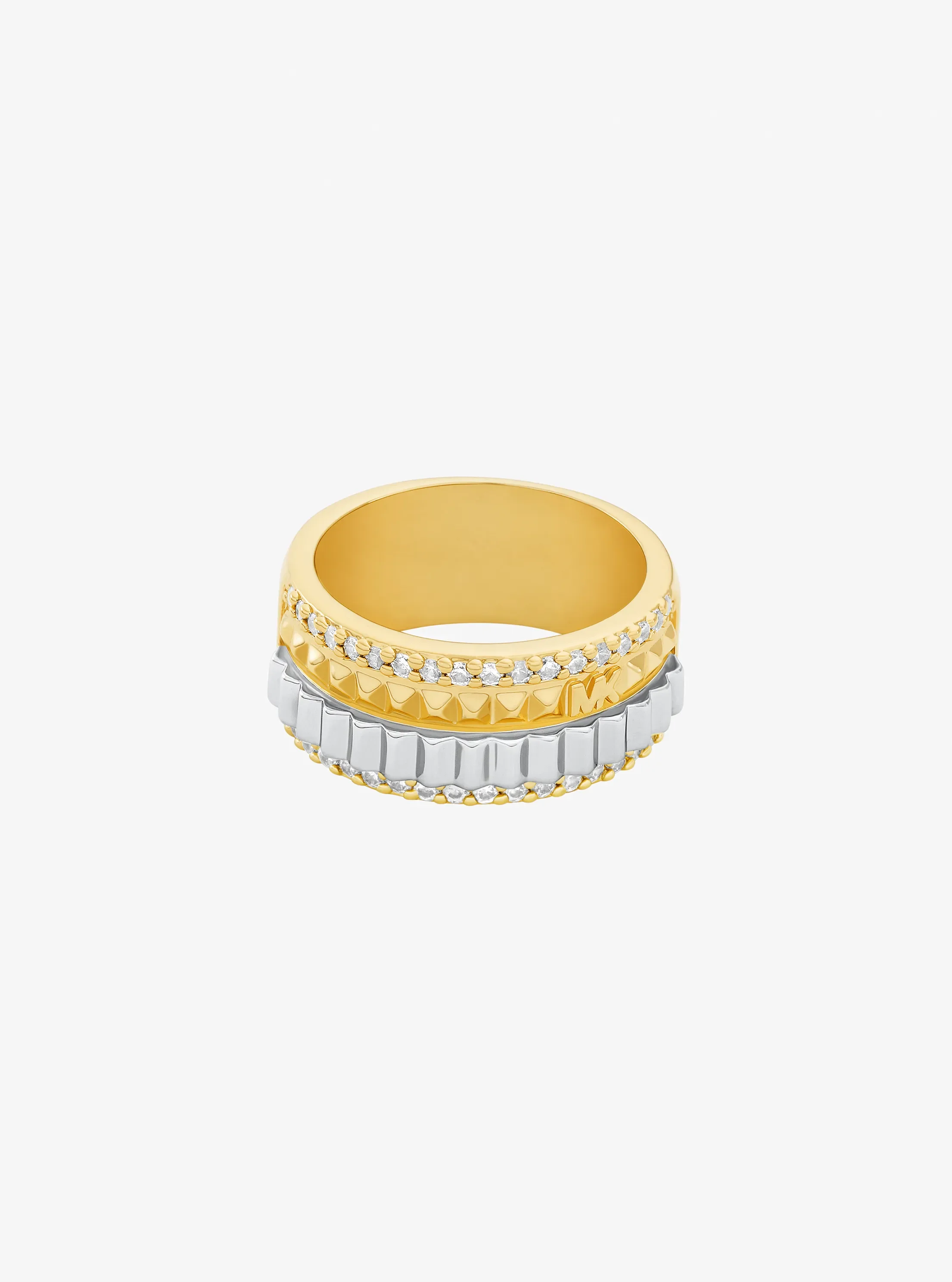 Женское кольцо Michael Kors Pavé Two-Tone Fluted, цвет: Двухцветный — фото 2