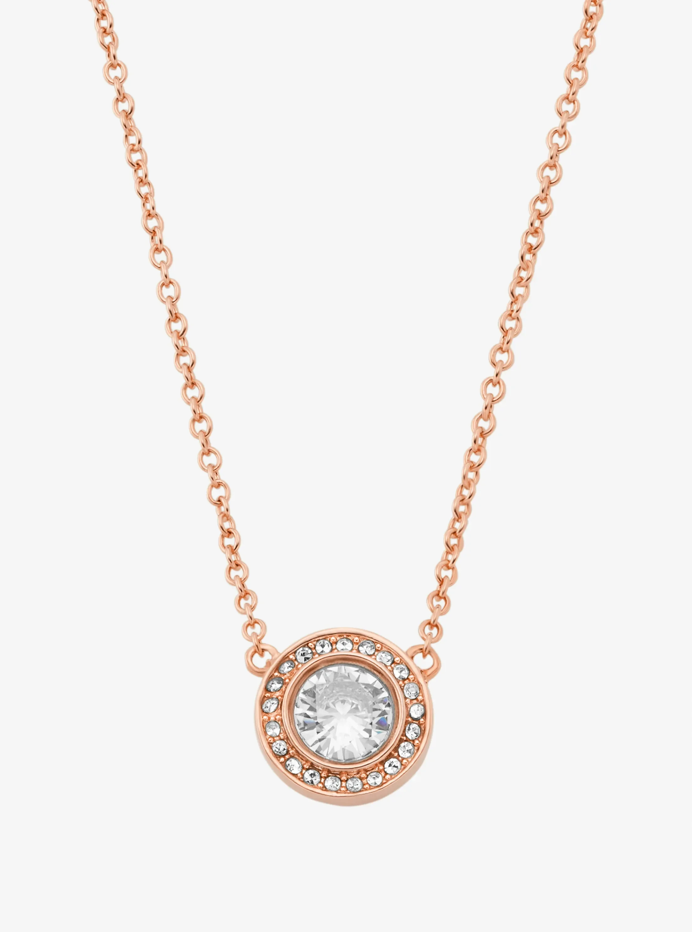 Колье Michael Kors Pavé Halo, цвет: Розовое золото — фото 2