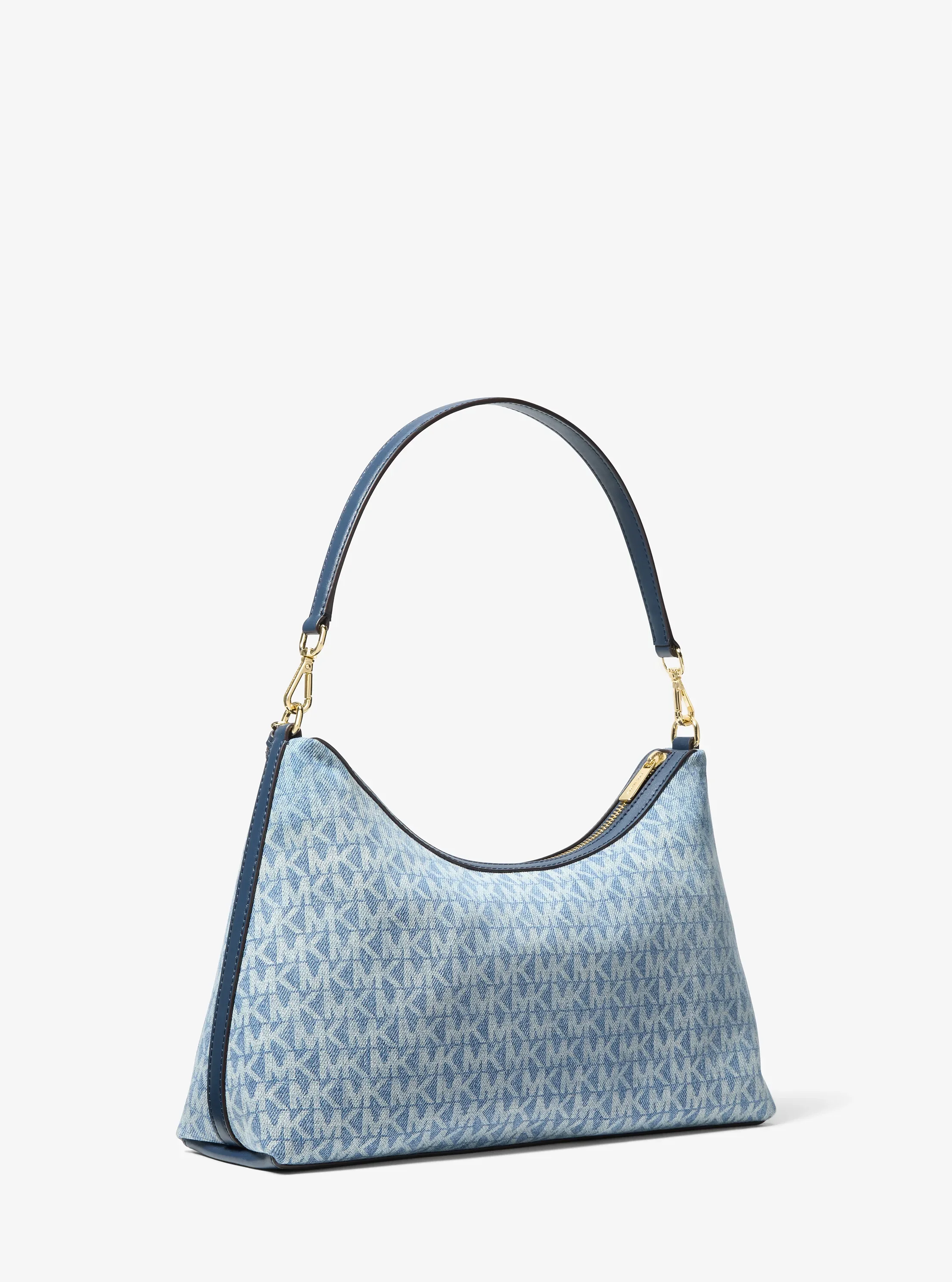 Женская сумка Michael Kors Sammy Medium Signature Logo Print Denim Convertible Shoulder, цвет: Lt Vtblu Wsh — фото 3