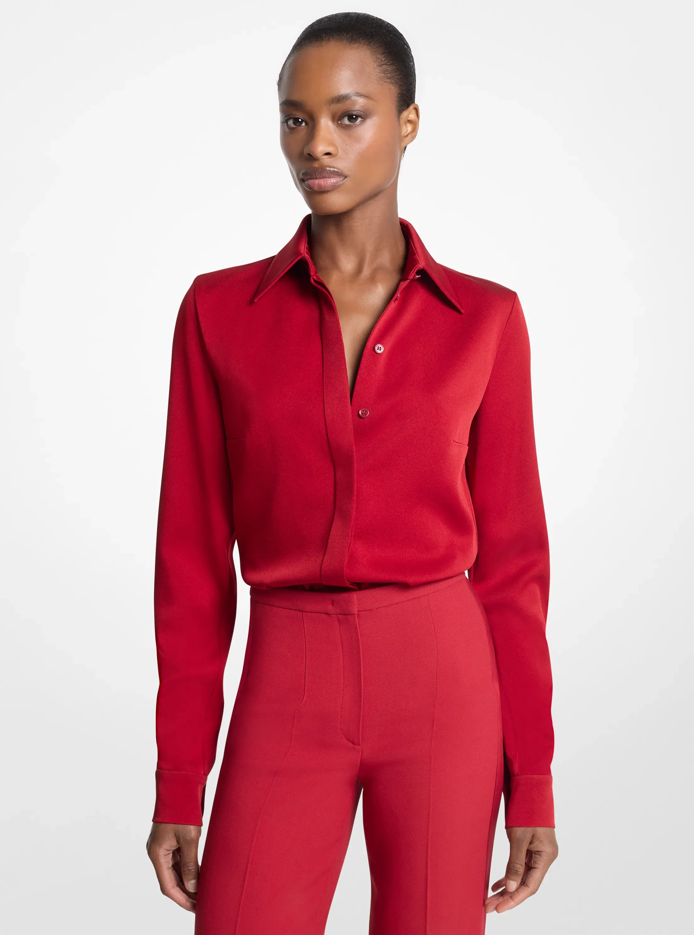 Женские блузки Michael Kors Hansen Satin Charmeuse Blouse