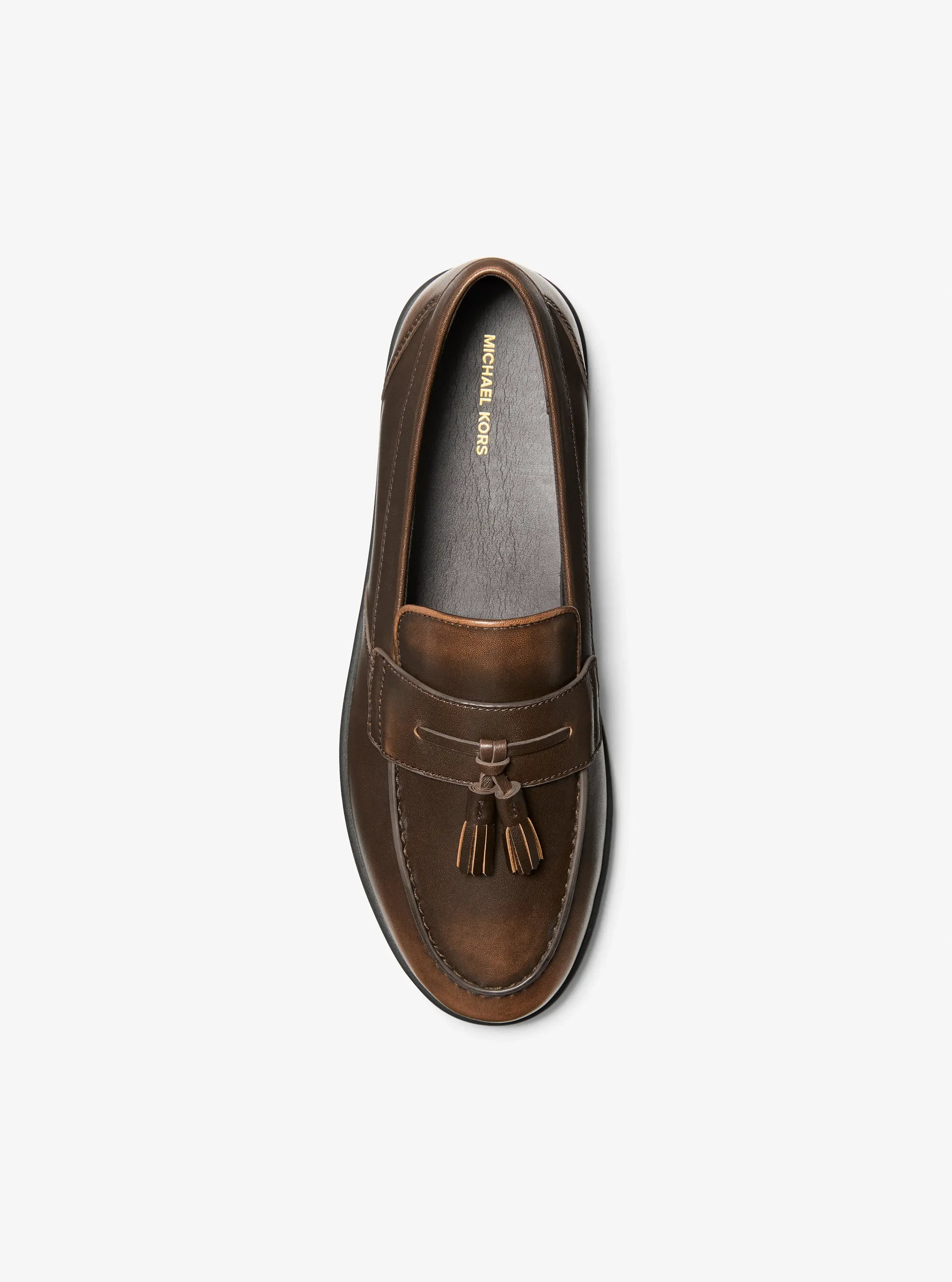 Мужские туфли Michael Kors Wesley Tassel Burnished Leather Loafer, цвет: Светло-коричневый — фото 3
