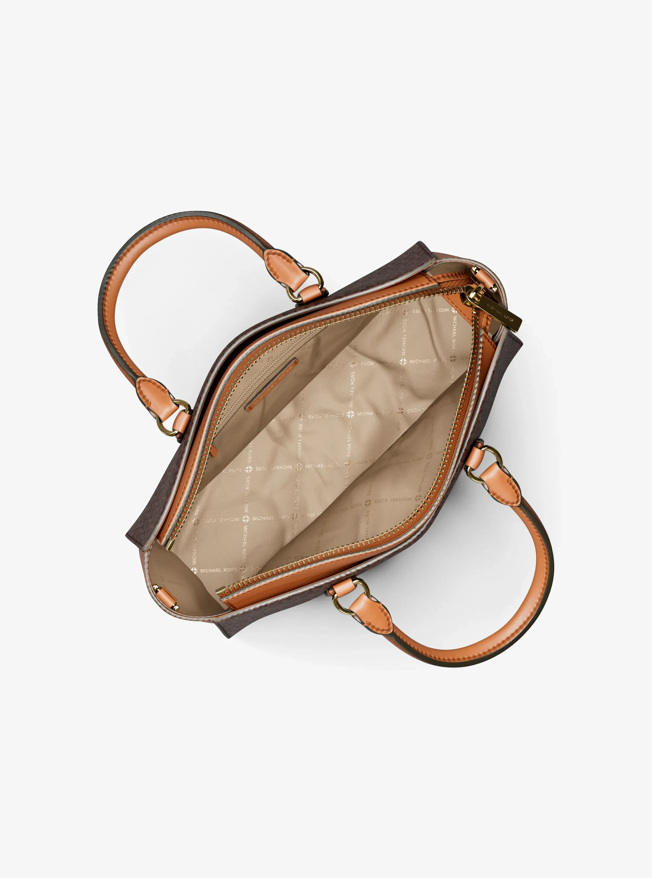 Michael Kors Arden Medium Signature Logo Top-Zip Satchel — фото 2