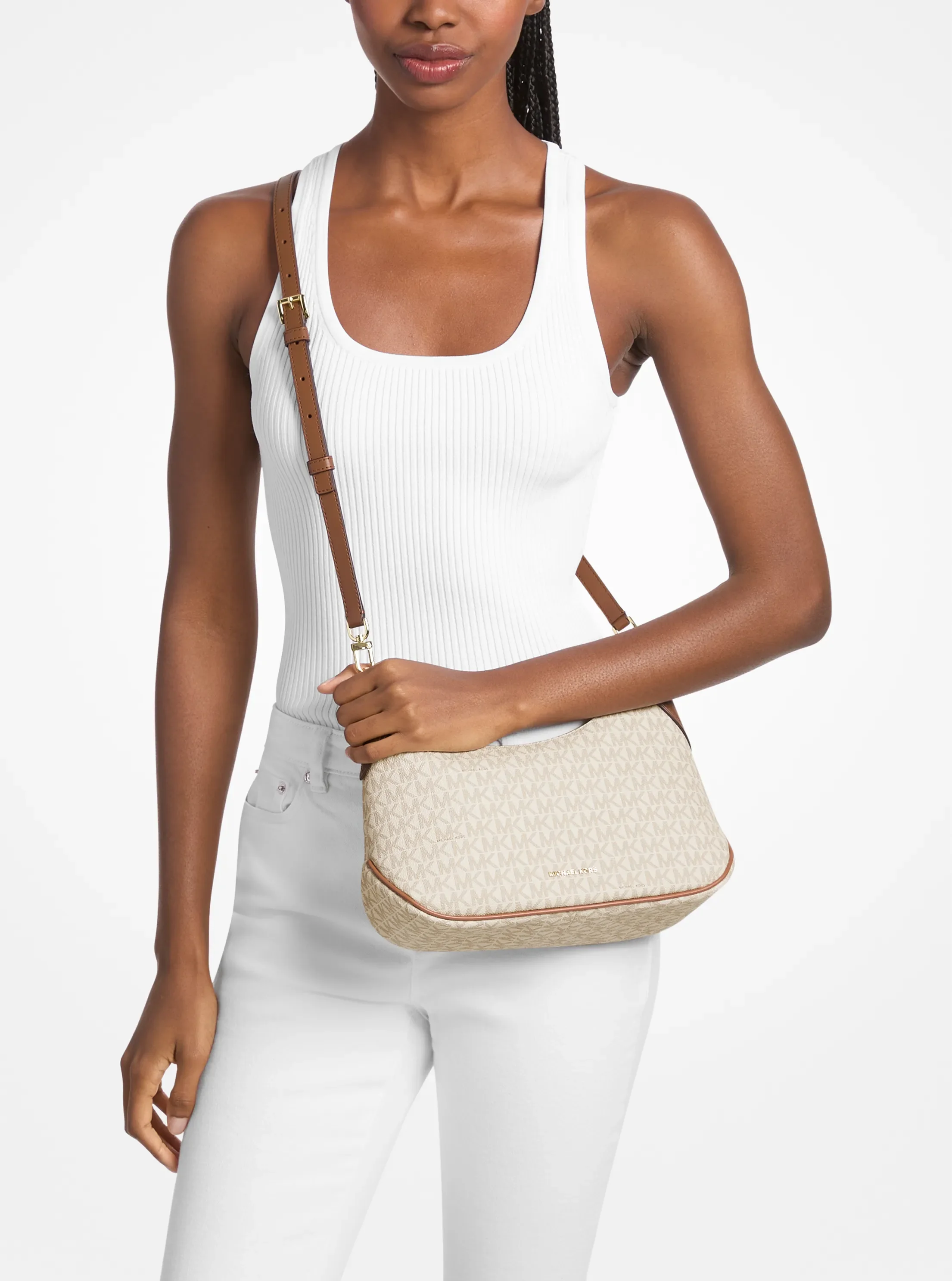 Michael Kors Jet Set Medium Signature Logo Convertible Crossbody Bag — фото 3