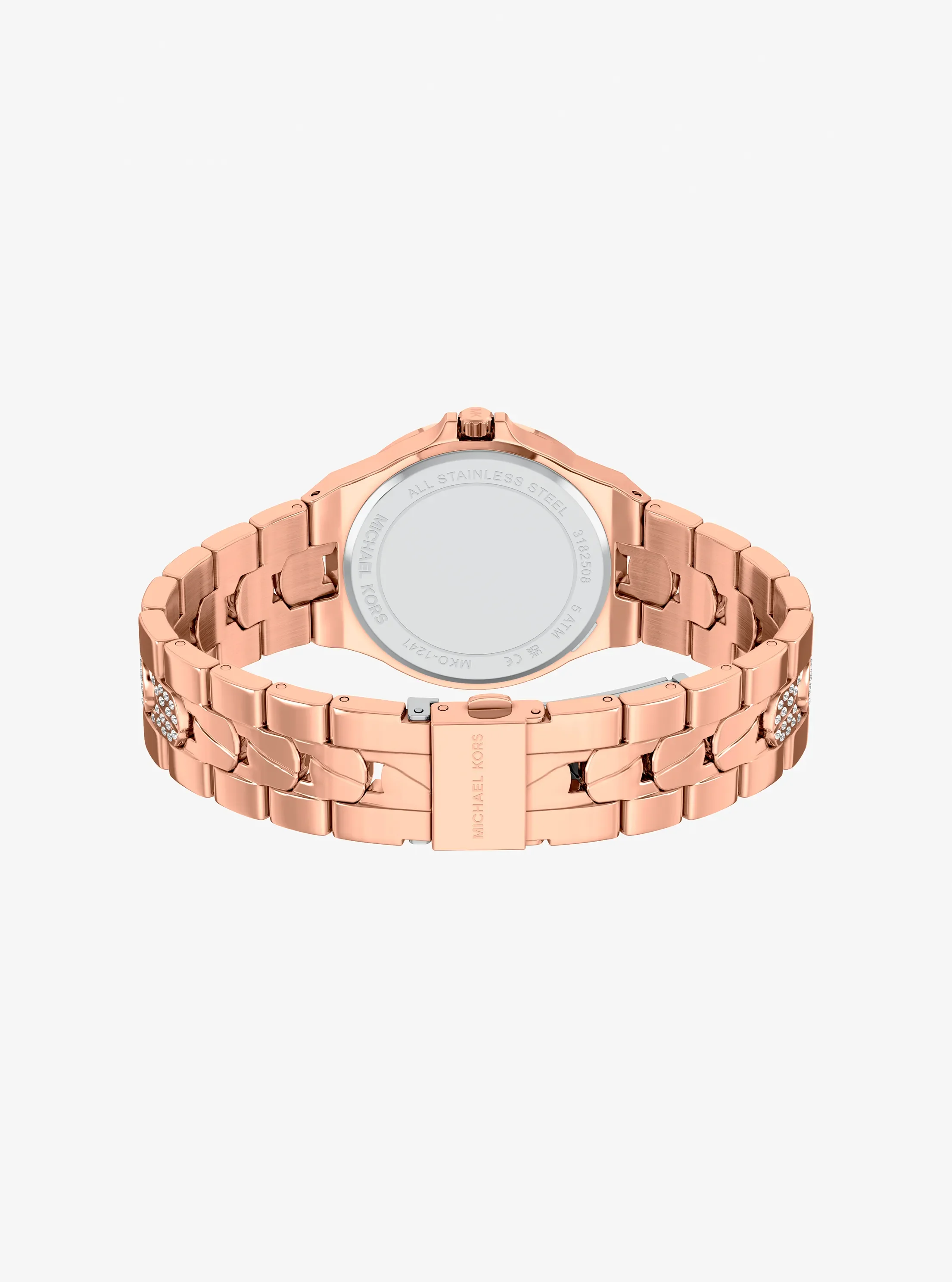 Часы Michael Kors Lennox Pavé Rose Gold-Tone Watch, цвет: Розовое золото — фото 4