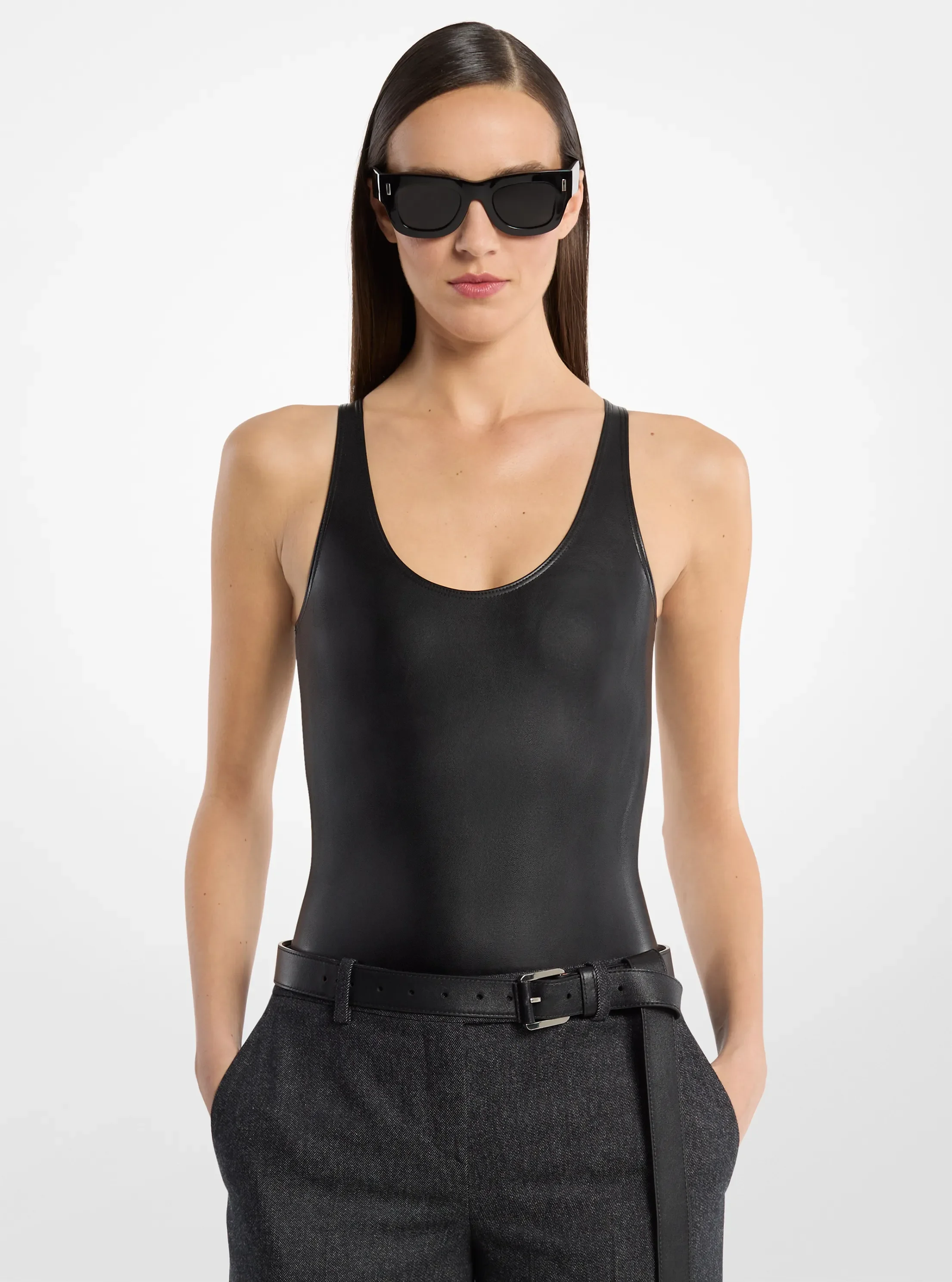 Michael Kors Mixed-Media Bodysuit