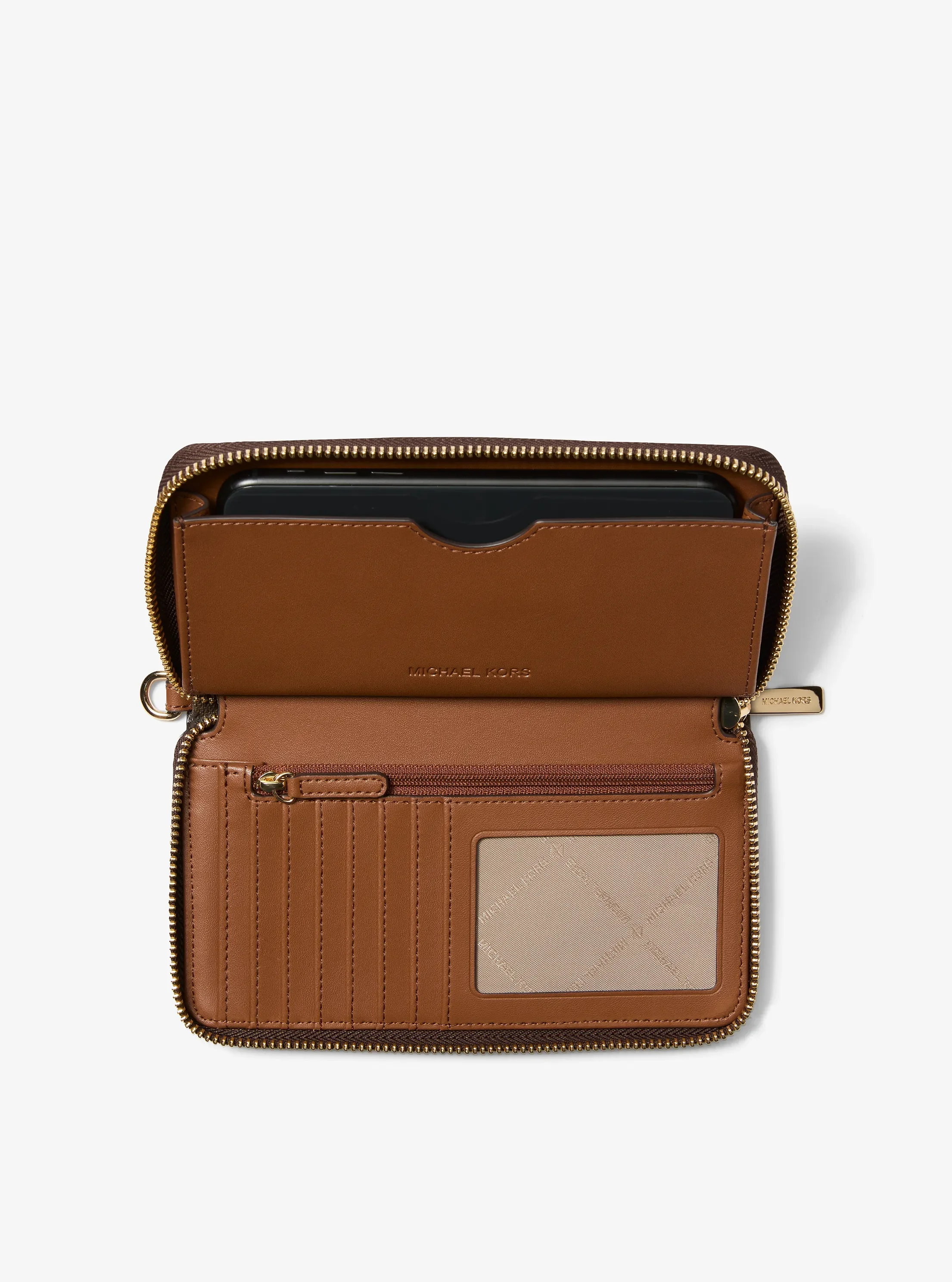 Кошельки Michael Kors Jet Set Travel Large Striped Signature Logo Smartphone Wallet — фото 2