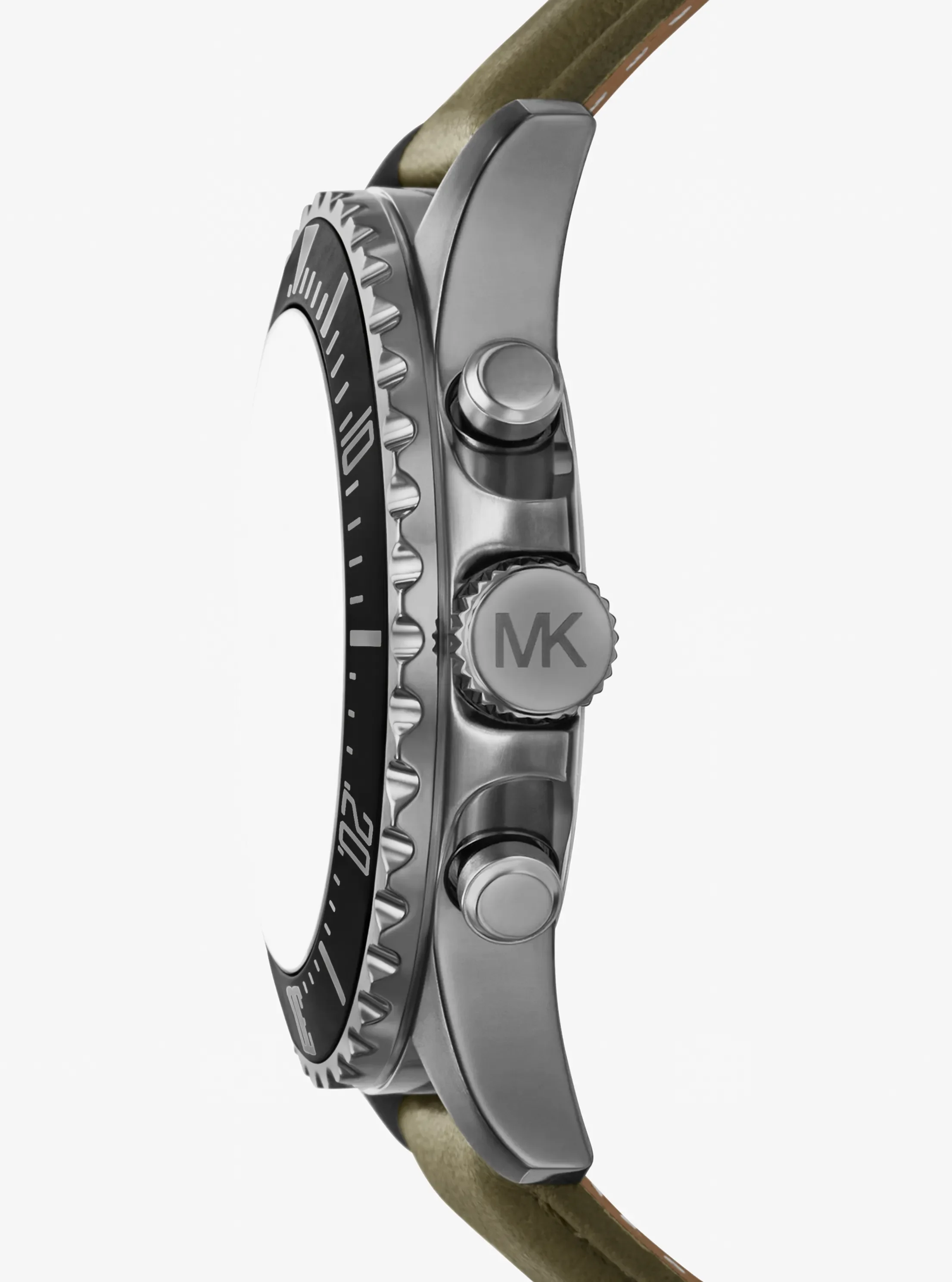 Часы Michael Kors Oversized Everest Gunmetal-Tone and Leather Watch, цвет: Графитовый металлик — фото 2