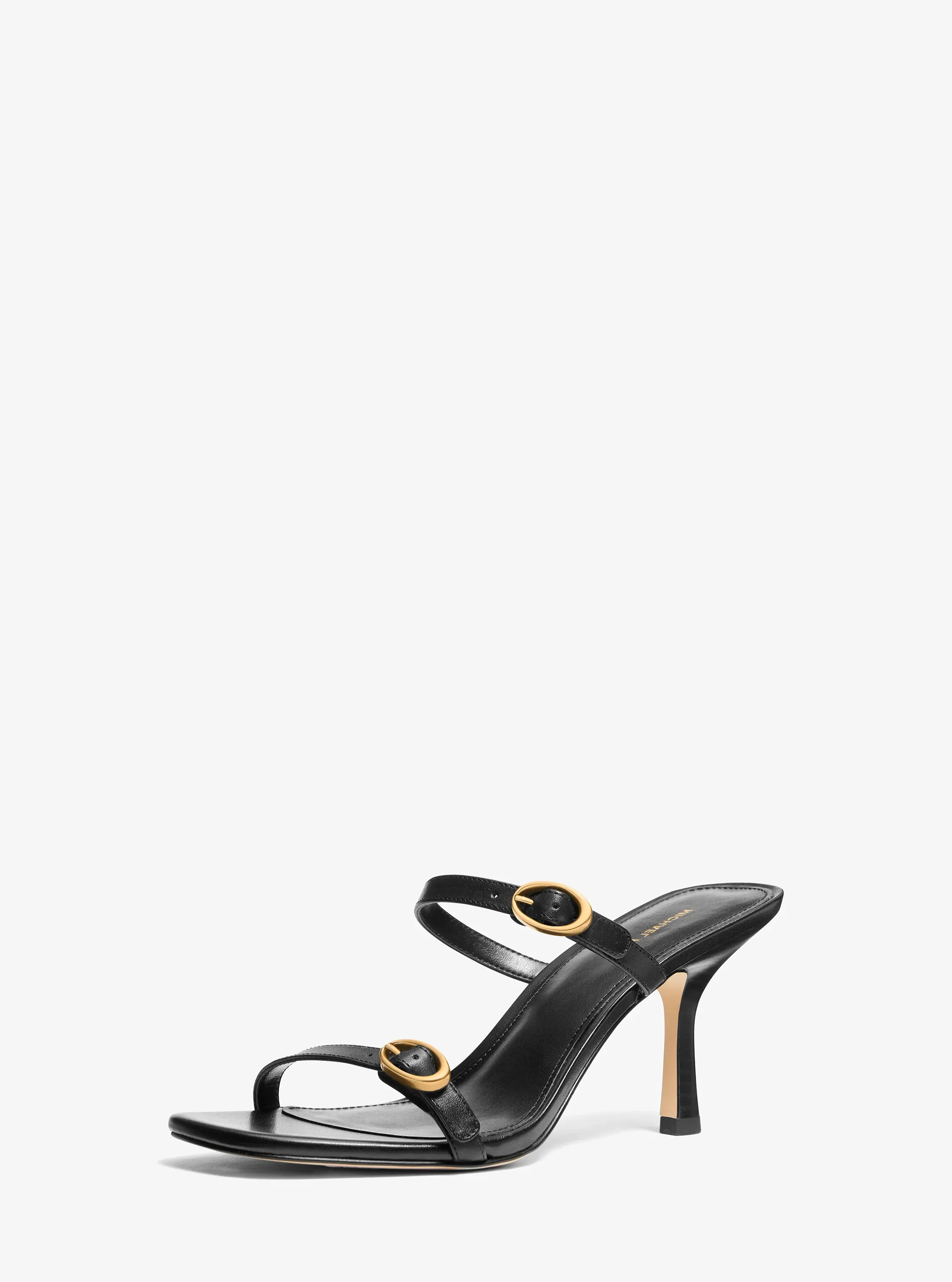 Женские сандалии Michael Kors Kya Leather Sandal, цвет: Чёрный — фото 4