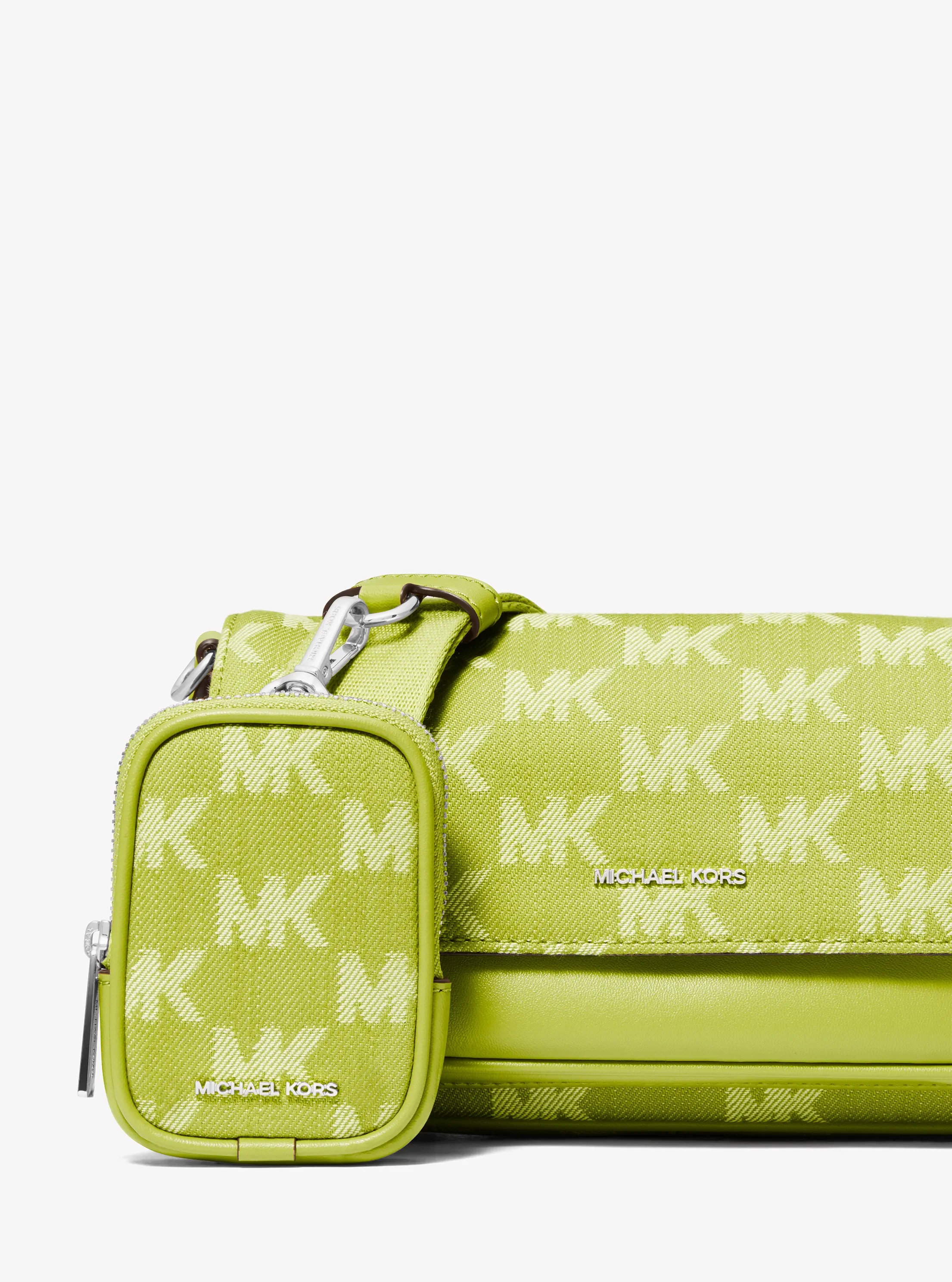Michael Kors Jet Set Travel Small Logo Jacquard Denim Crossbody Bag With Pouch — фото 4
