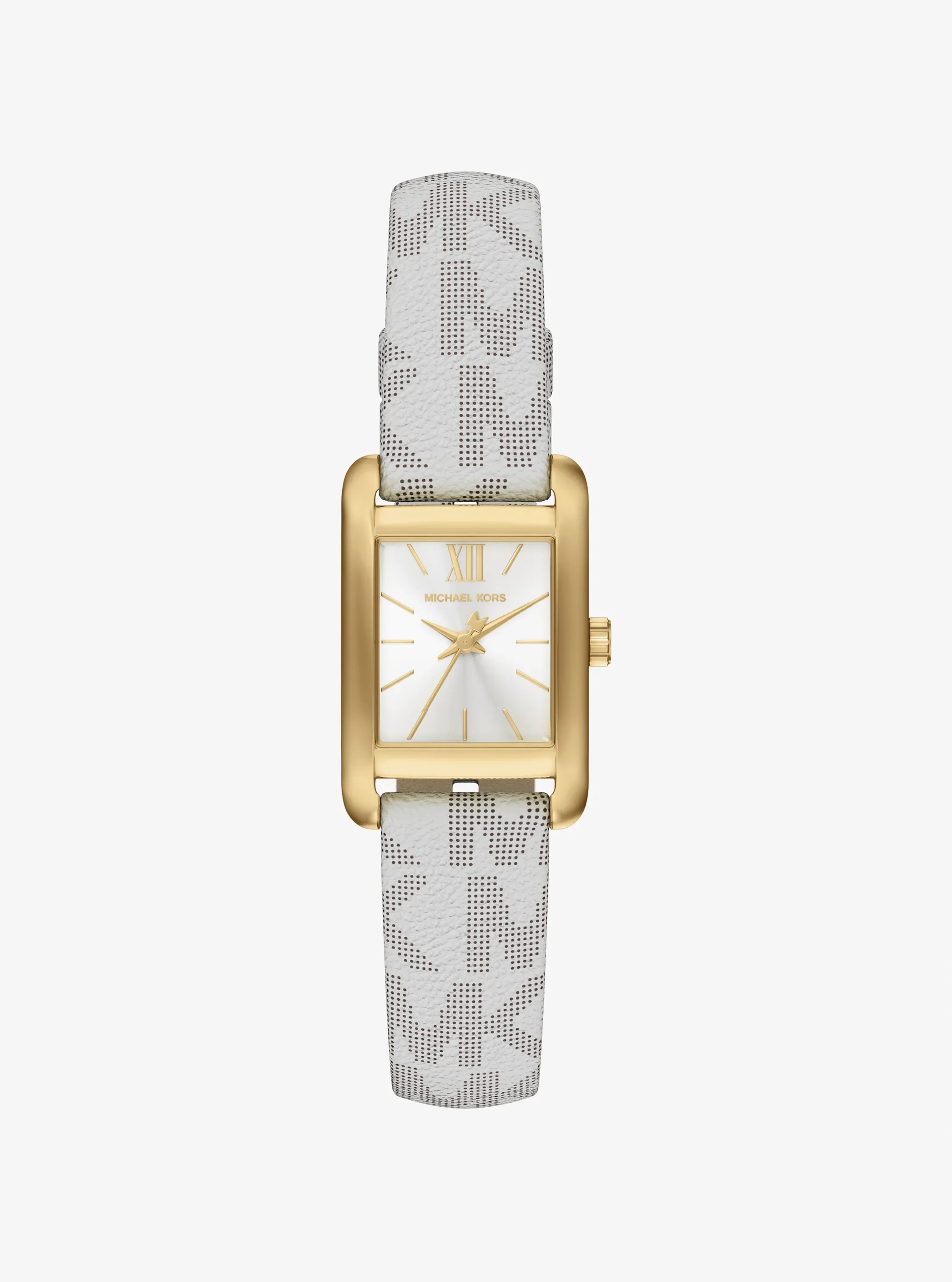 Часы Michael Kors Mini Monroe Gold-Tone and Logo Strap Watch, цвет: Золотой