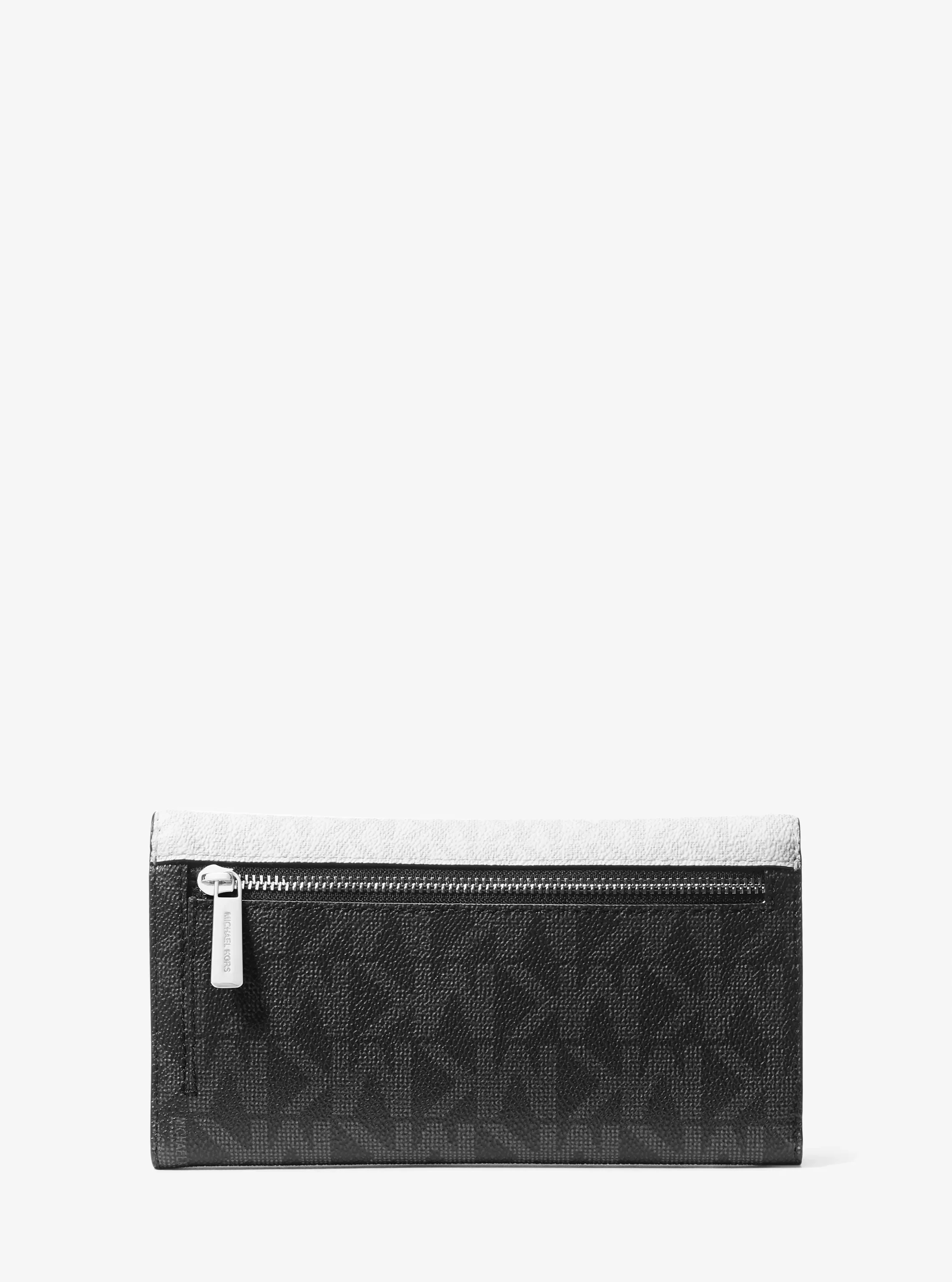 Кошельки Michael Kors Jet Set Travel Signature Logo Tri-Fold Wallet — фото 3