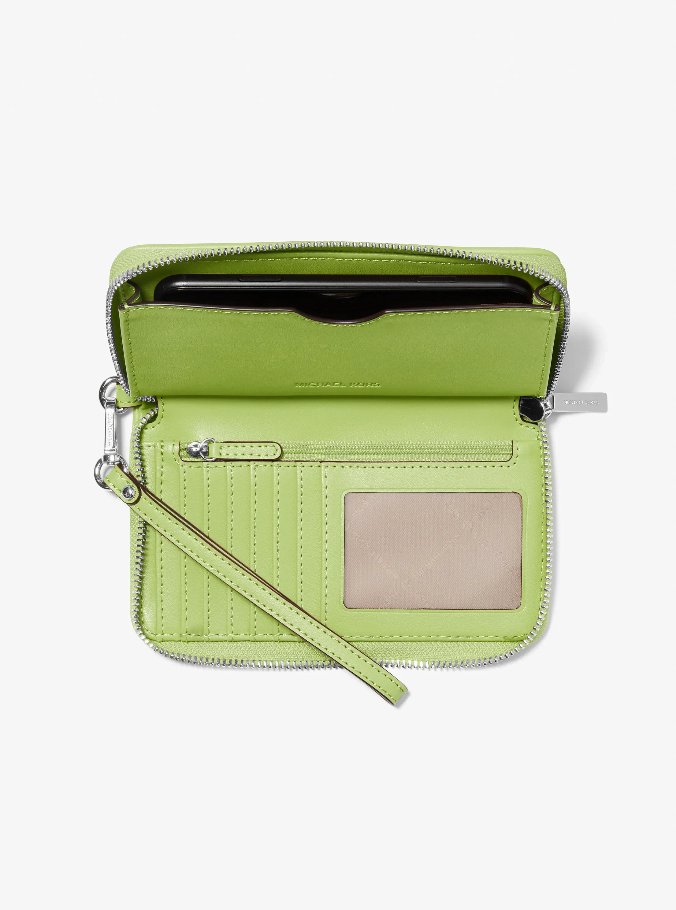 Michael Kors Jet Set Travel Large Logo Jacquard Denim Smartphone Wristlet — фото 2