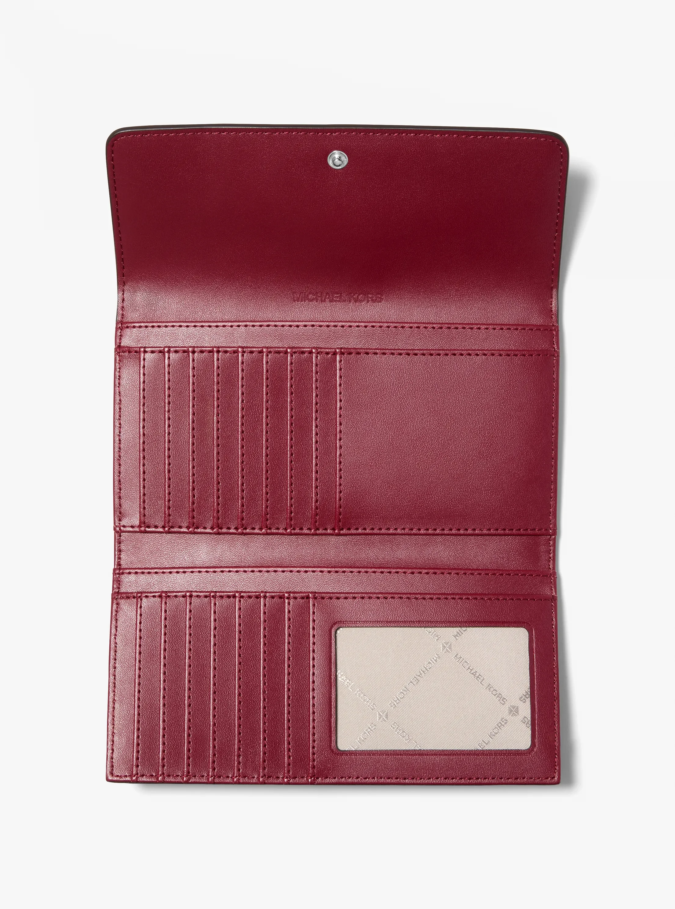 Кошелёк Michael Kors Jet Set Travel Signature Logo Tri-Fold Wallet, цвет: Тёмно-бордовый — фото 2