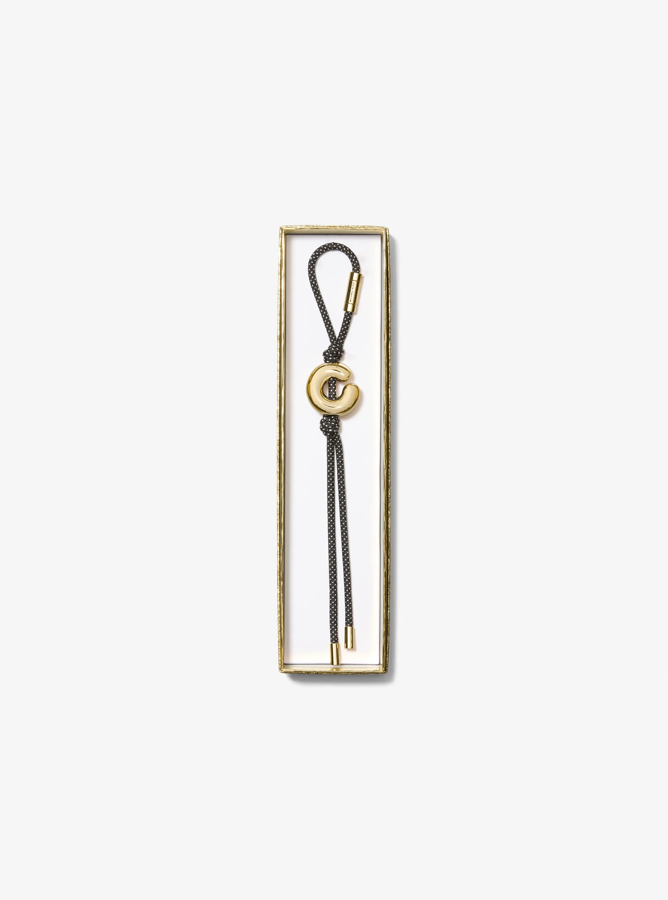 Женские брелоки Michael Kors Initial Gold-Tone and Speckled Cord Bag Charm — фото 2