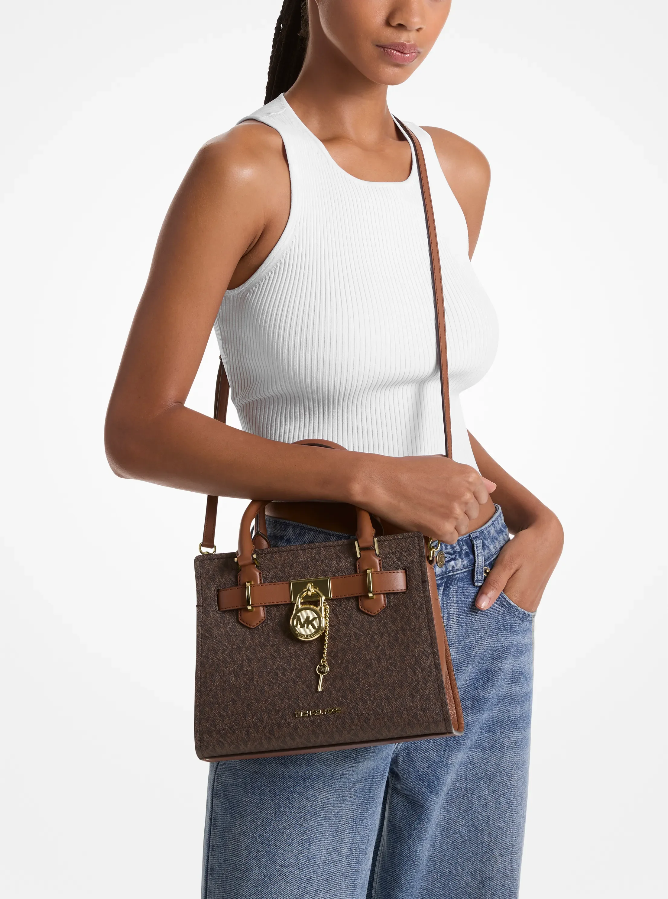 Michael Kors Landon Small Logo Satchel — фото 3