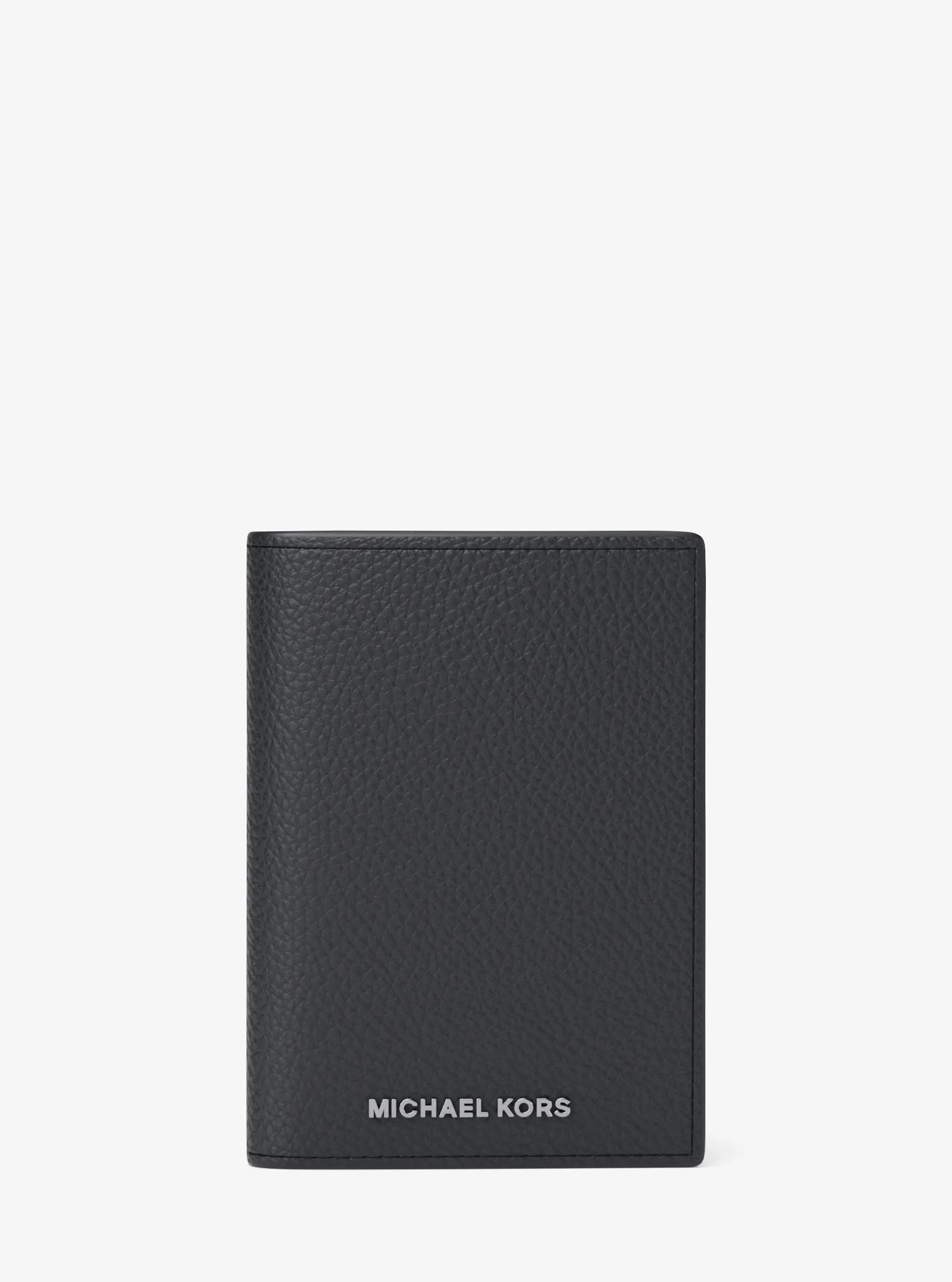 Мужской кошелёк Michael Kors Hudson Pebbled Leather Folio Card Case, цвет: Чёрный