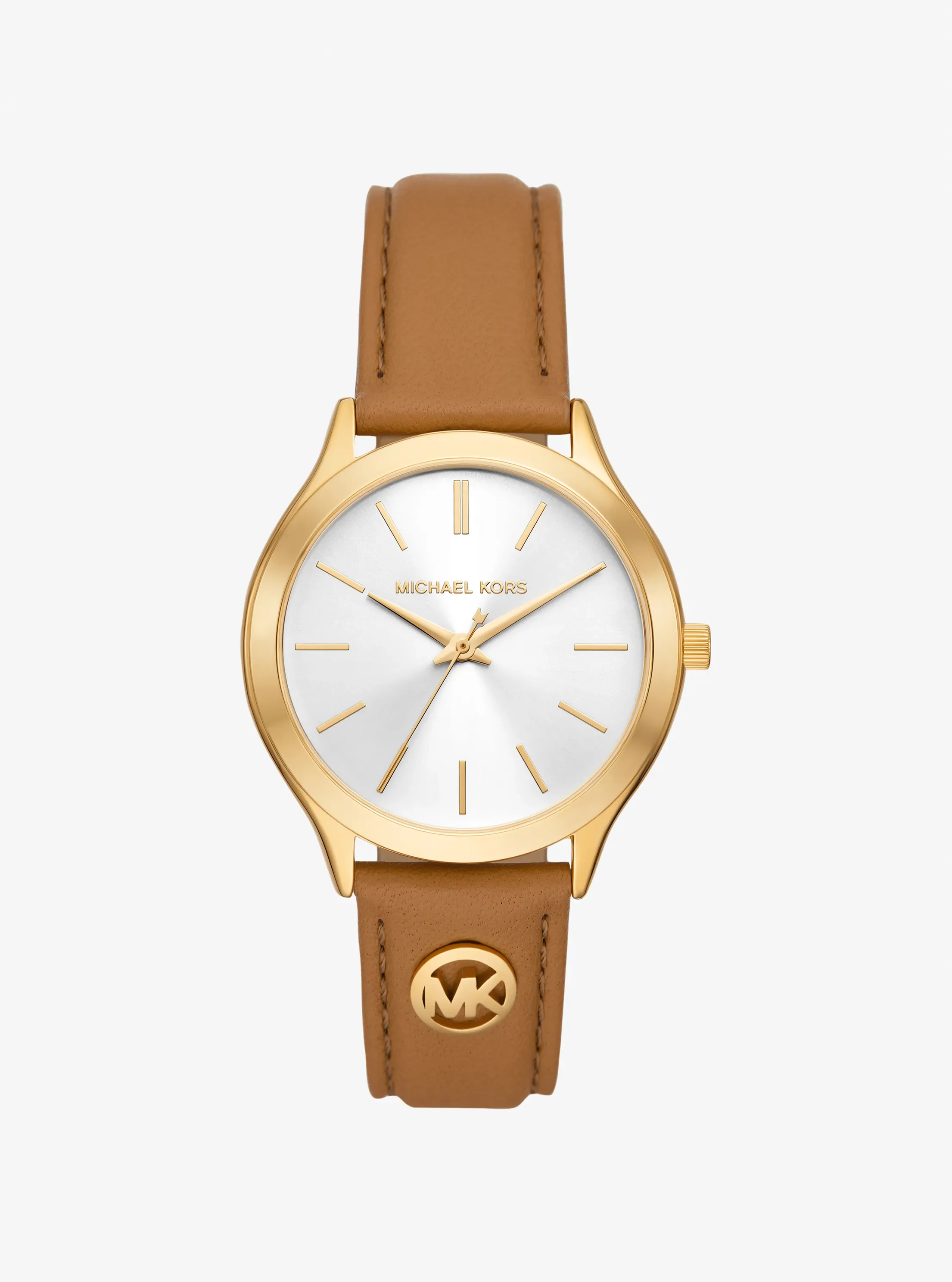 Женские часы Michael Kors Slim Runway Gold-Tone and Leather Watch