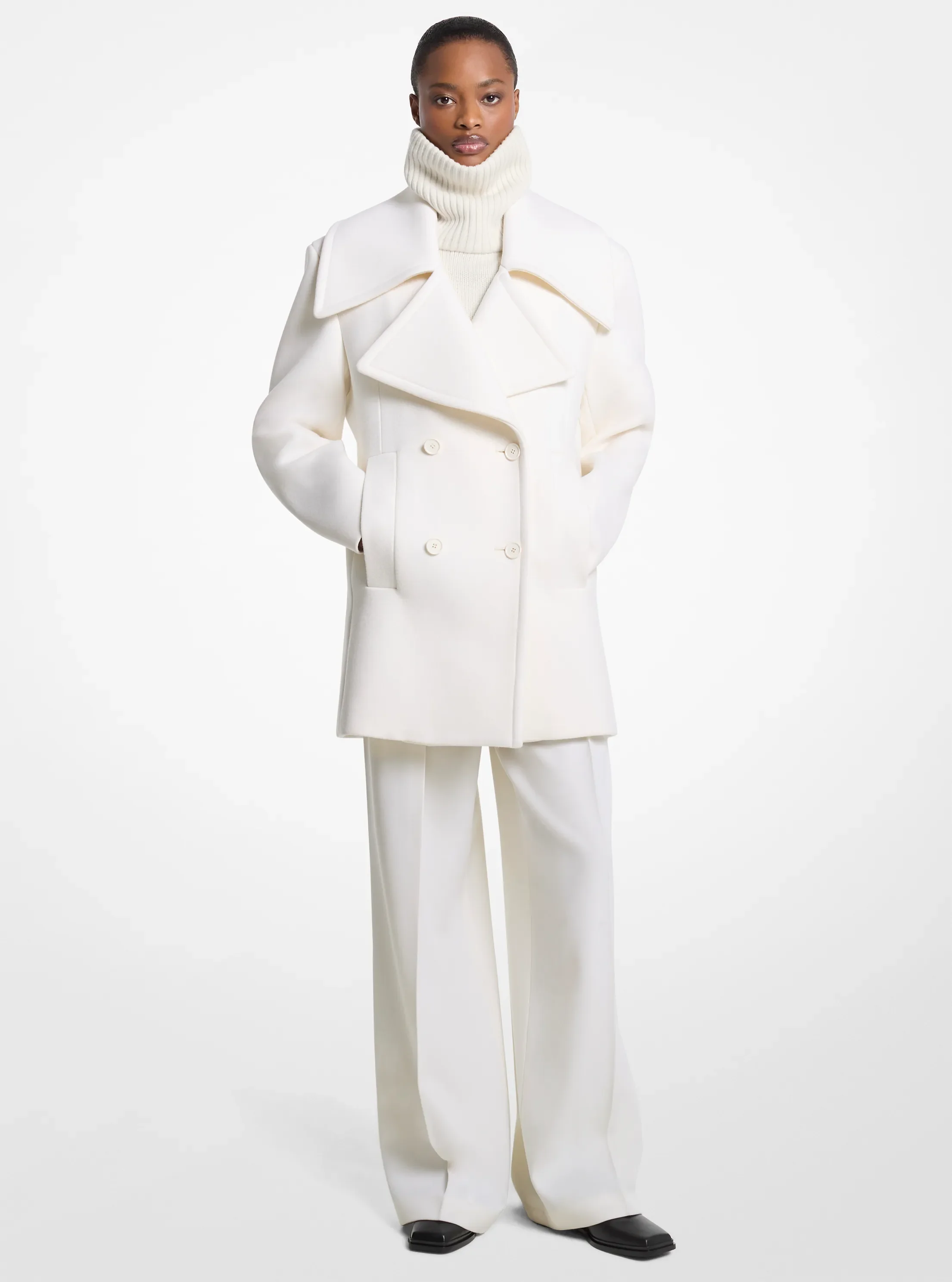 Женские куртки Michael Kors Wool Melton Officer Peacoat