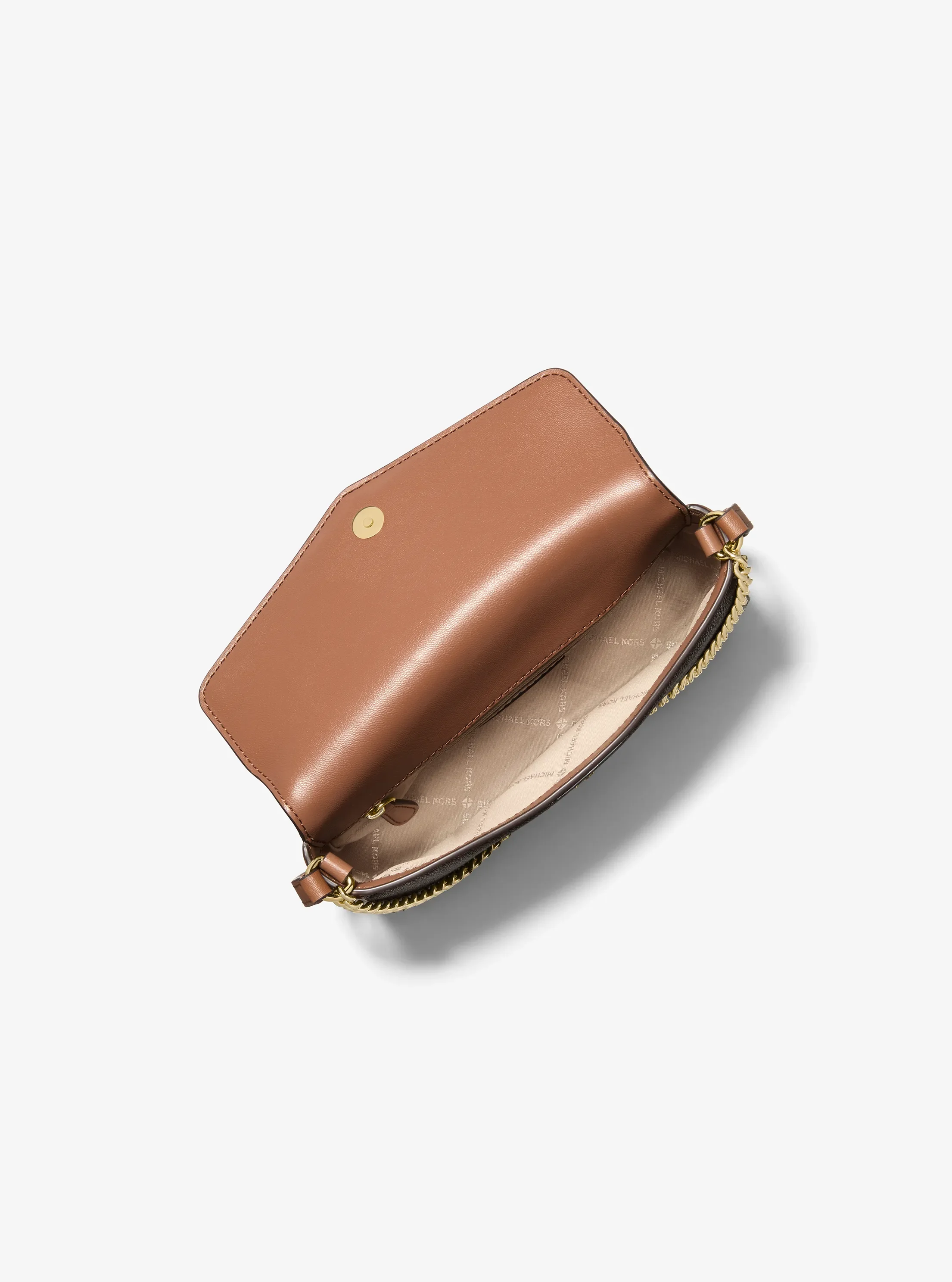 Женская сумка Michael Kors Kacey Extra-Small Signature Logo and Smooth Crossbody, цвет: Коричневый — фото 2