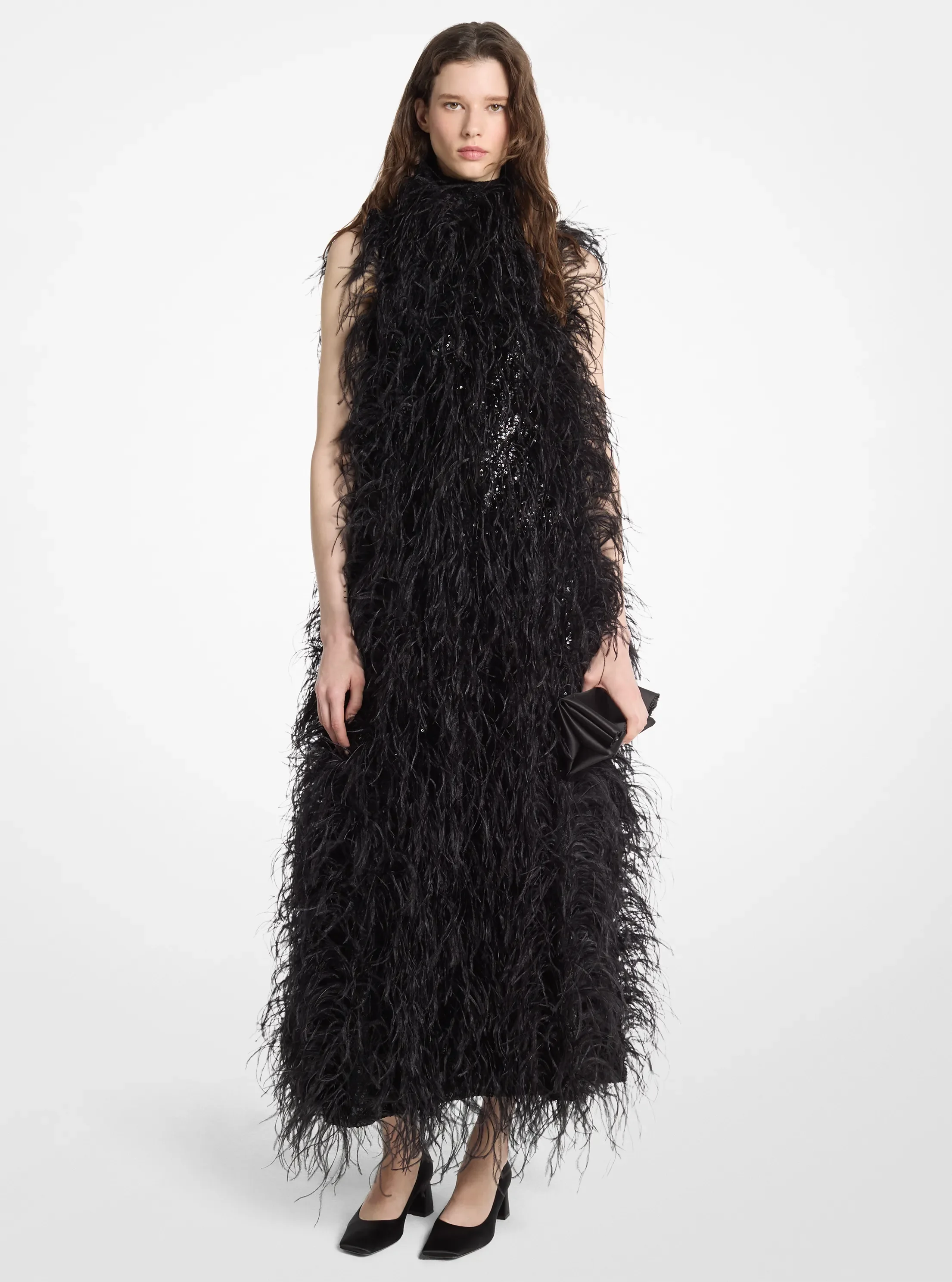 Michael Kors Embroidered Crepe Jersey Gown