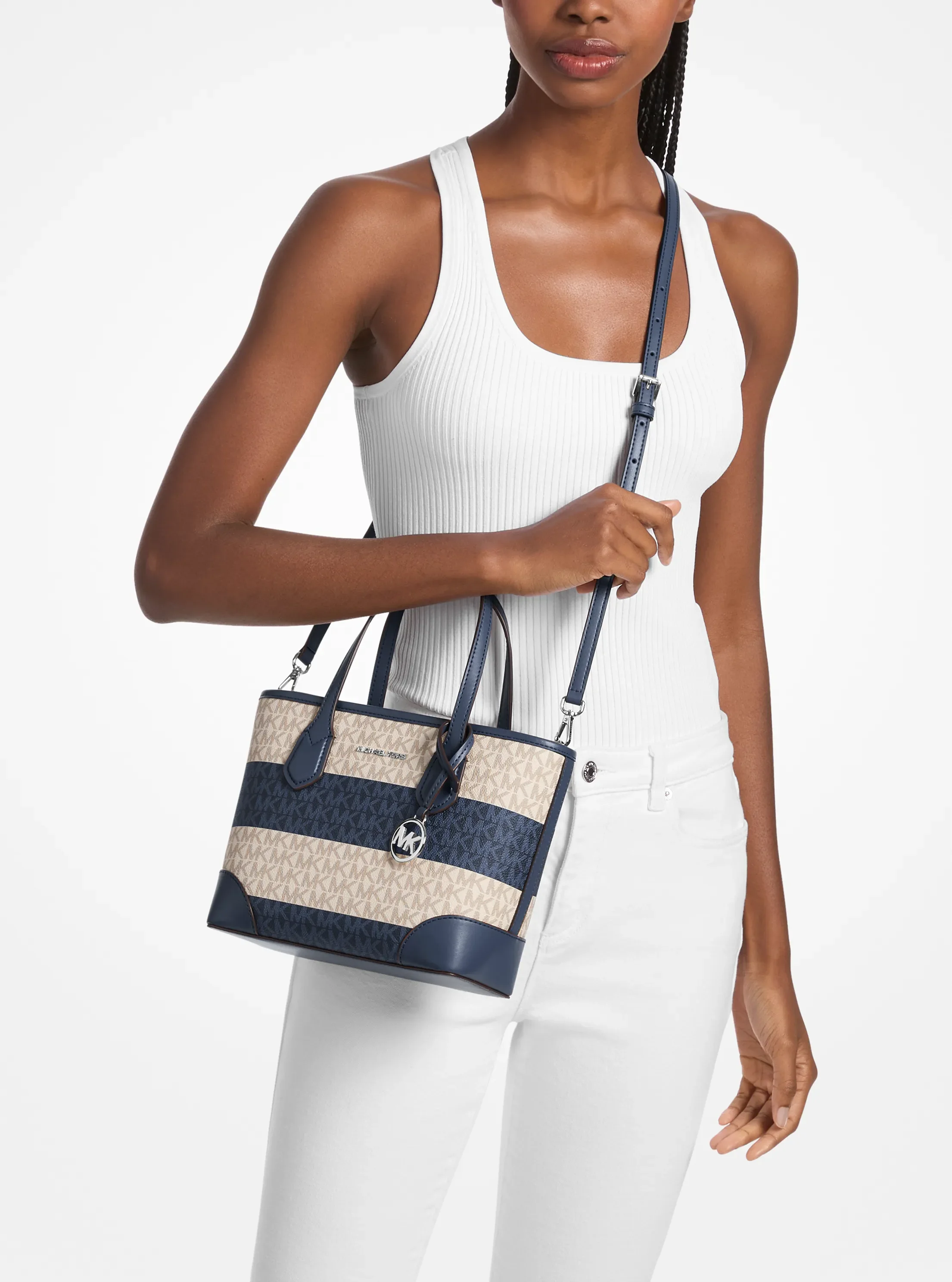 Michael Kors Eva Extra-Small Signature Logo Convertible Crossbody Bag — фото 3