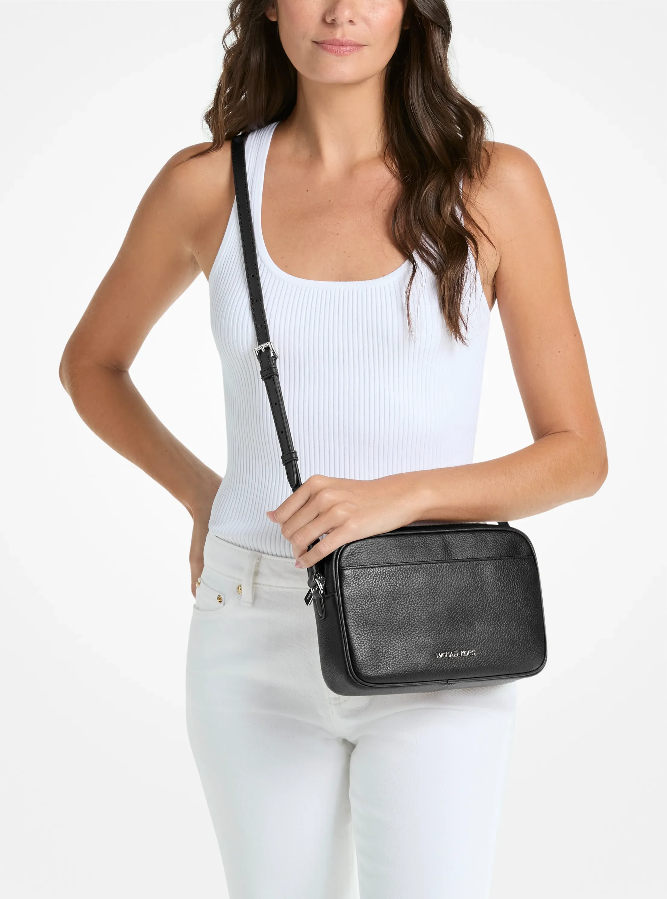Сумки Michael Kors Jet Set Large Pebbled Leather Camera Crossbody — фото 4