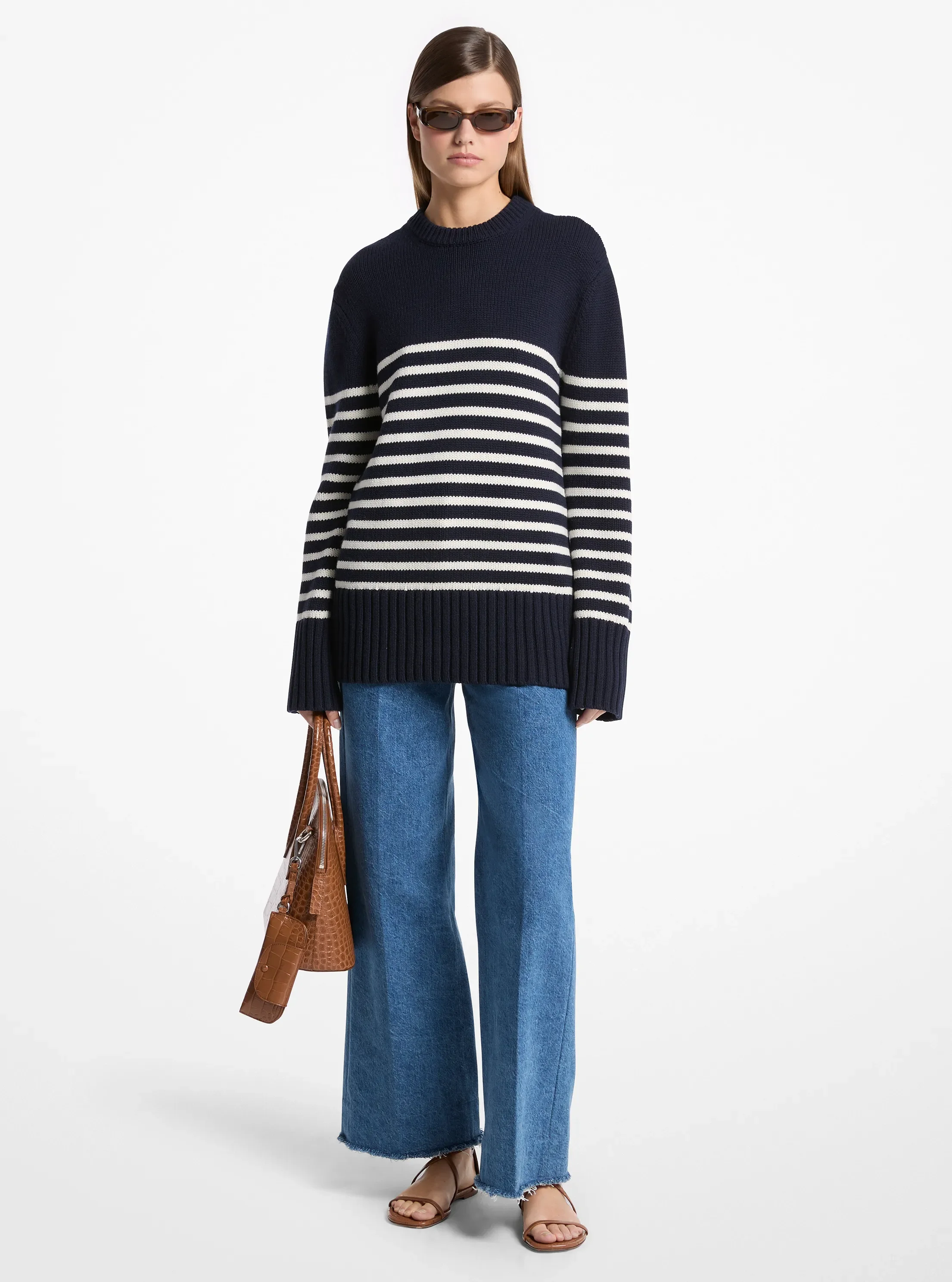 Женские свитеры Michael Kors Striped Cashmere Sweater