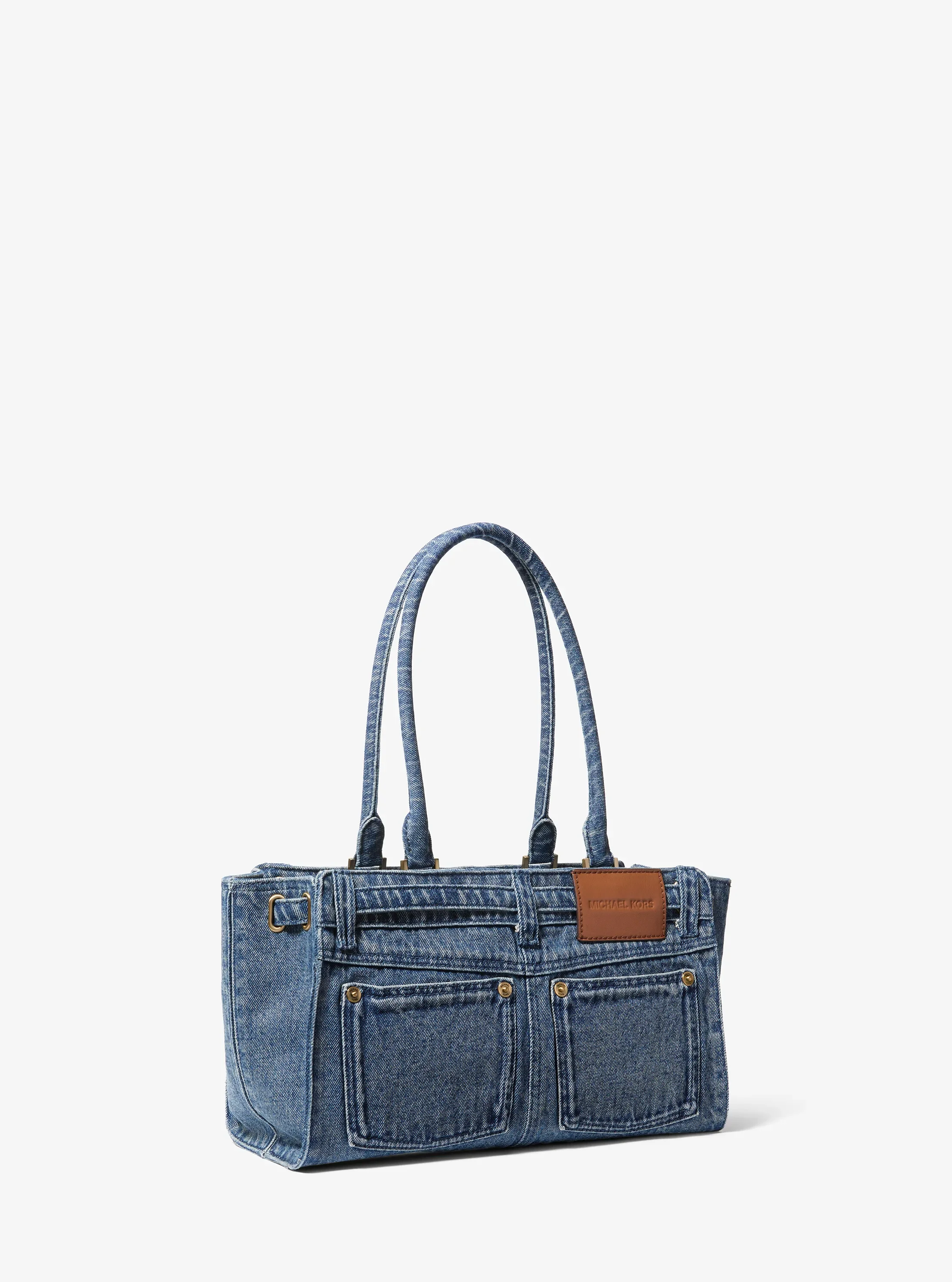 Женские сумки Michael Kors Hamilton Moderne Small Washed Denim Satchel — фото 3