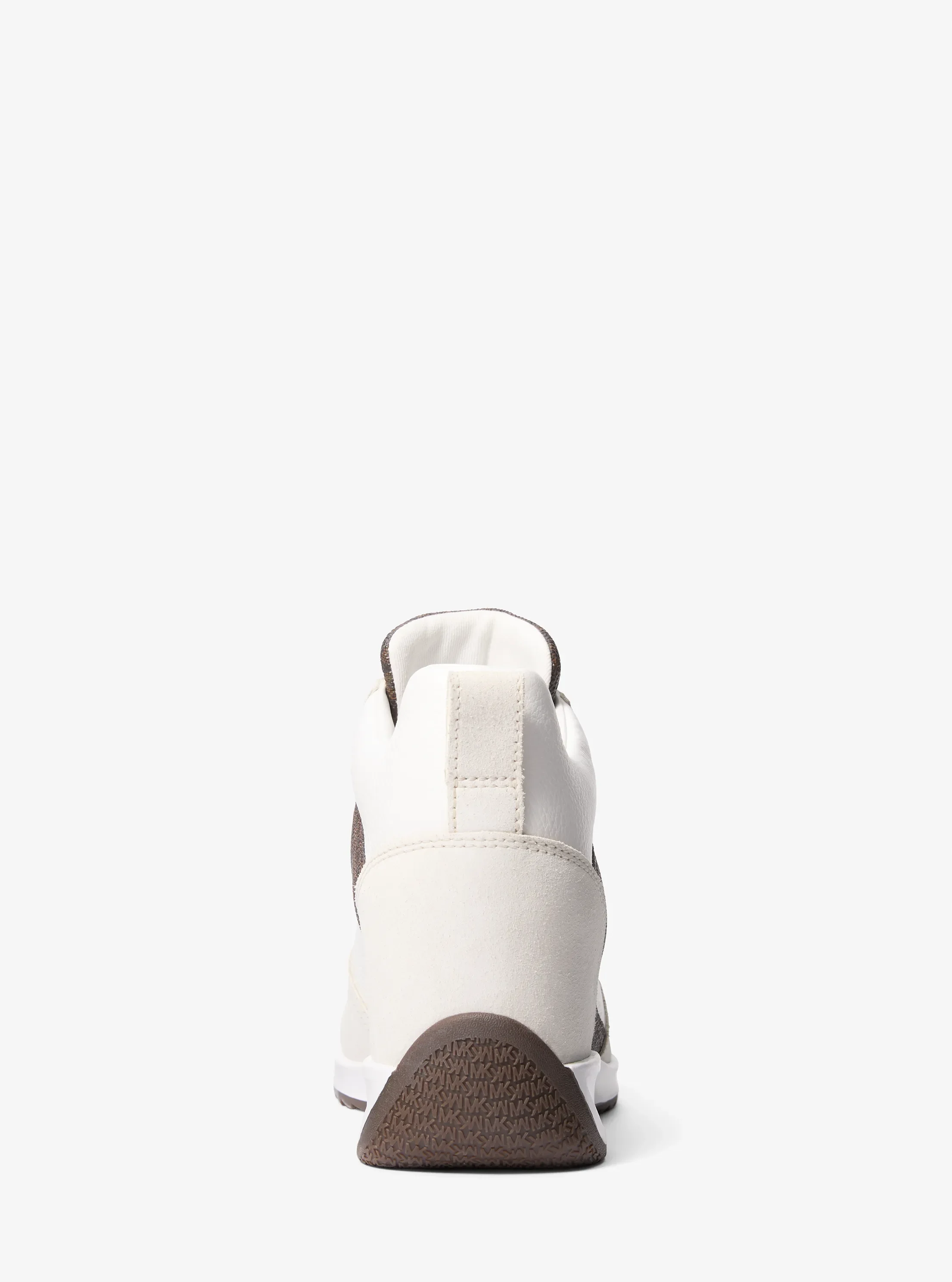 Женские кроссовки Michael Kors Nikko S2 Suede and Leather Wedge Trainer, цвет: Коричневый — фото 3