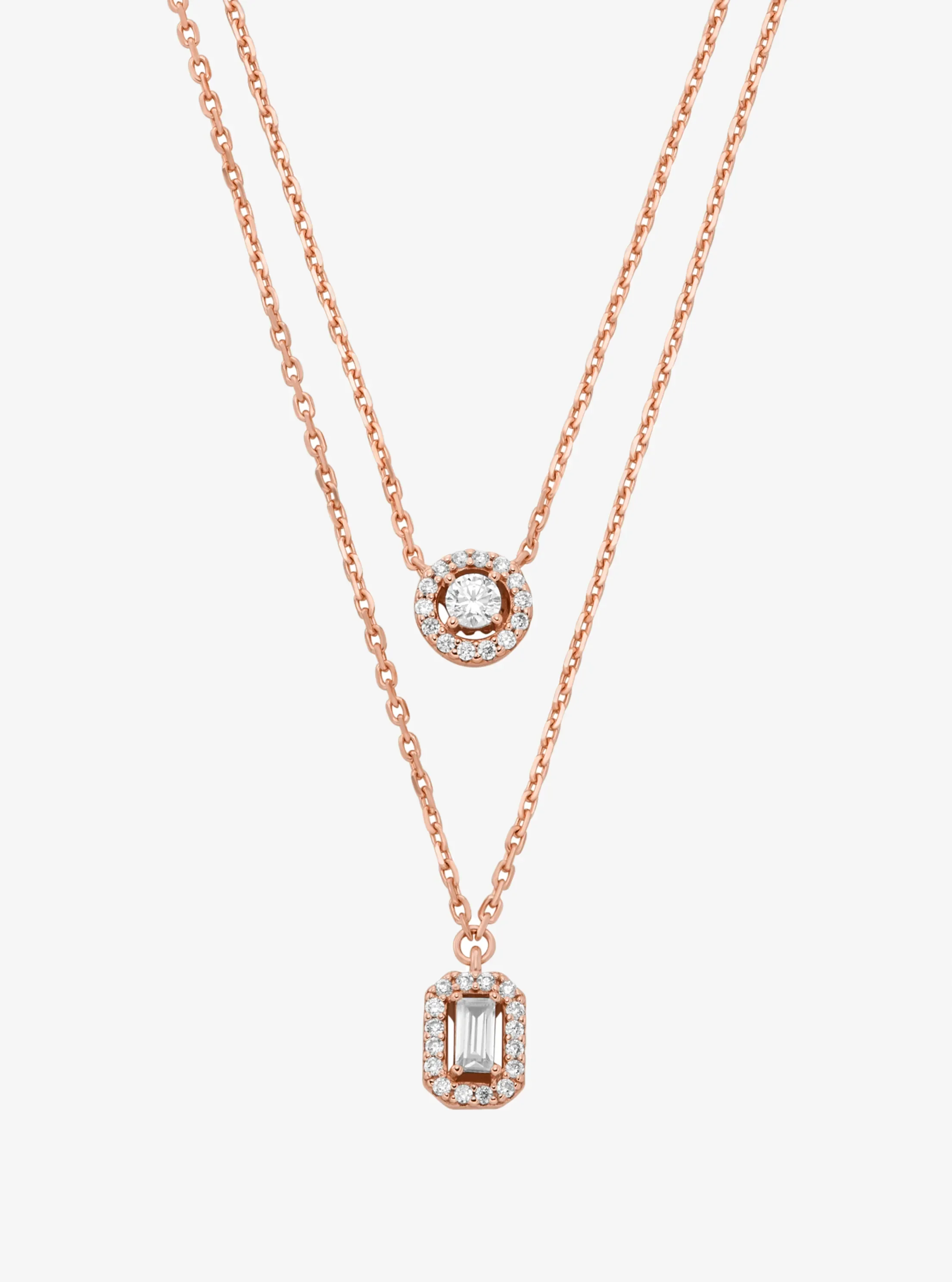 Женское колье Michael Kors Precious Metal-Plated Double Layered, цвет: Розовый золотой