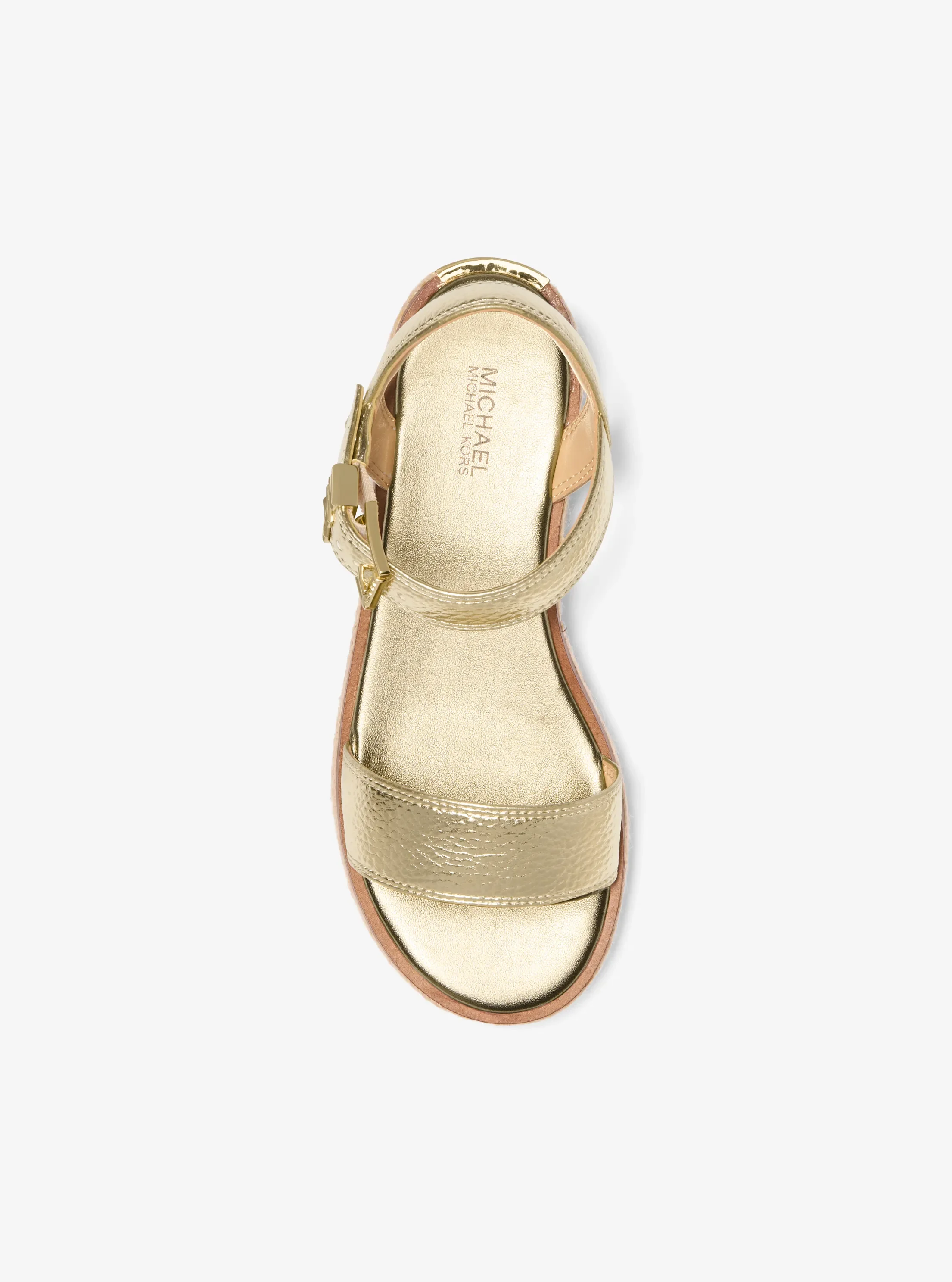 Сандалии Michael Kors Richie Metallic Platform Espadrille Sandal, цвет: Бледный золотой — фото 4