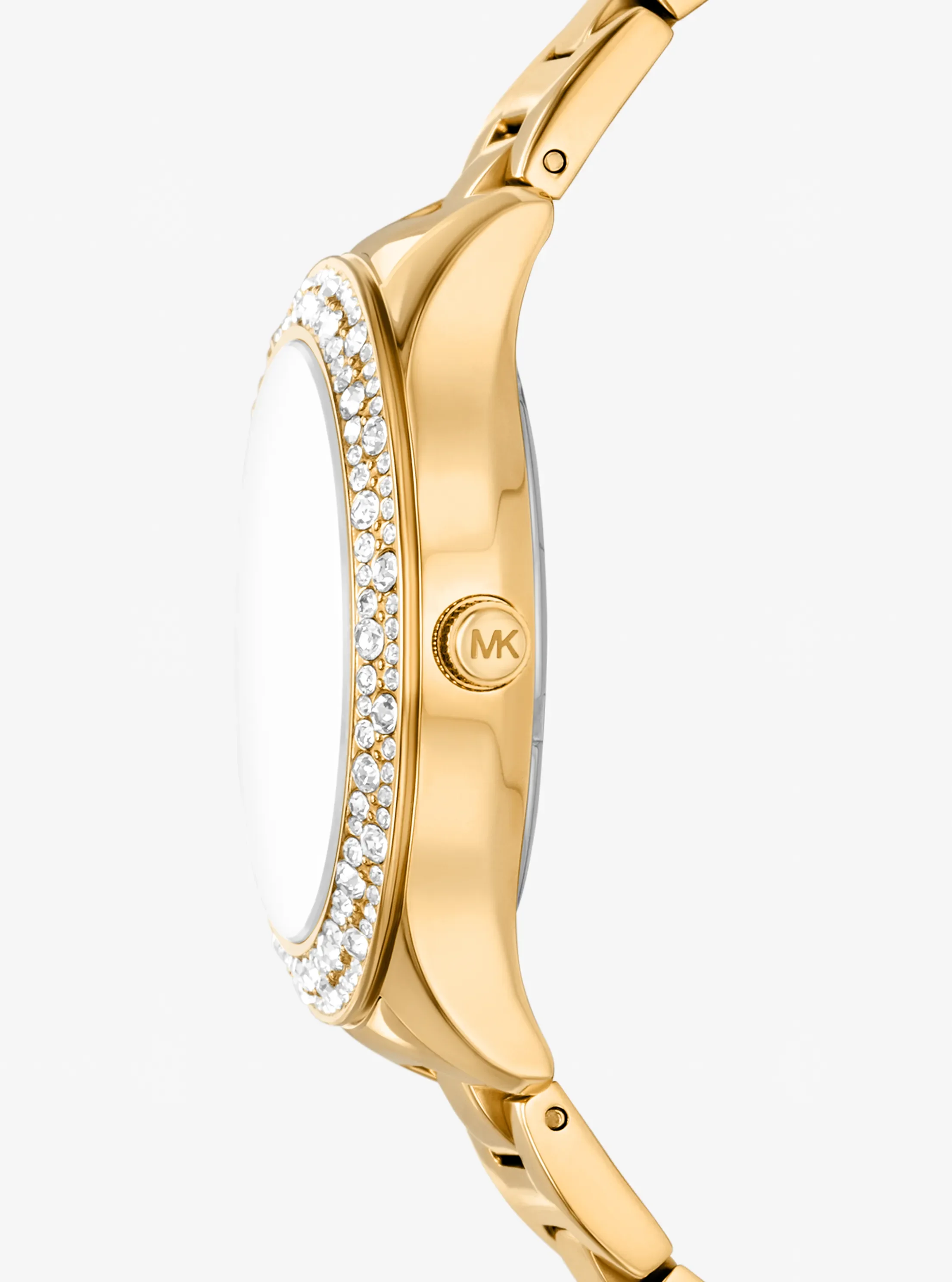 Часы Michael Kors Liliane Pavé Gold-Tone Watch, цвет: Золотой — фото 2