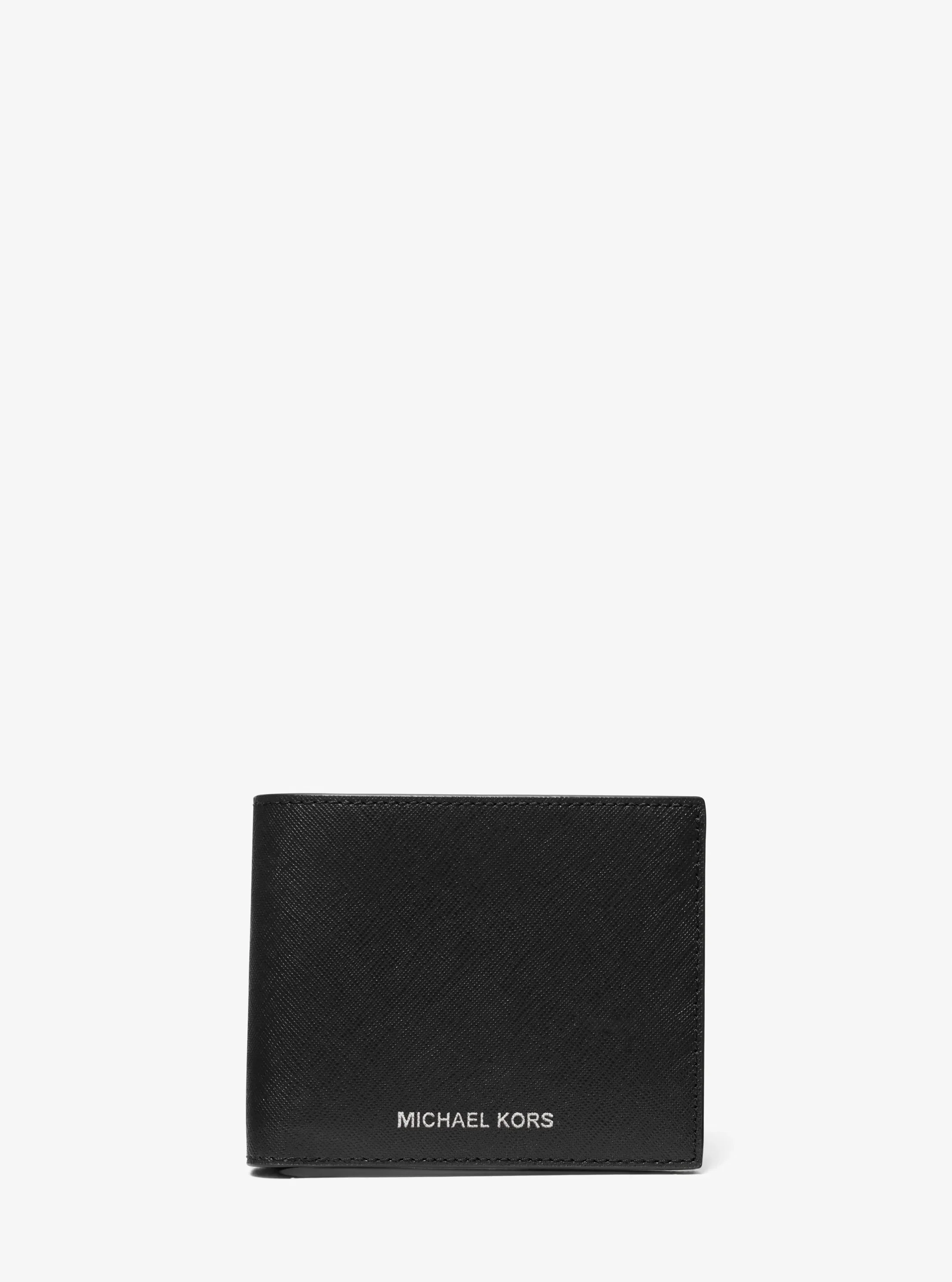Кошелёк Michael Kors Varick Saffiano Leather Billfold Wallet With Passcase, цвет: Чёрный