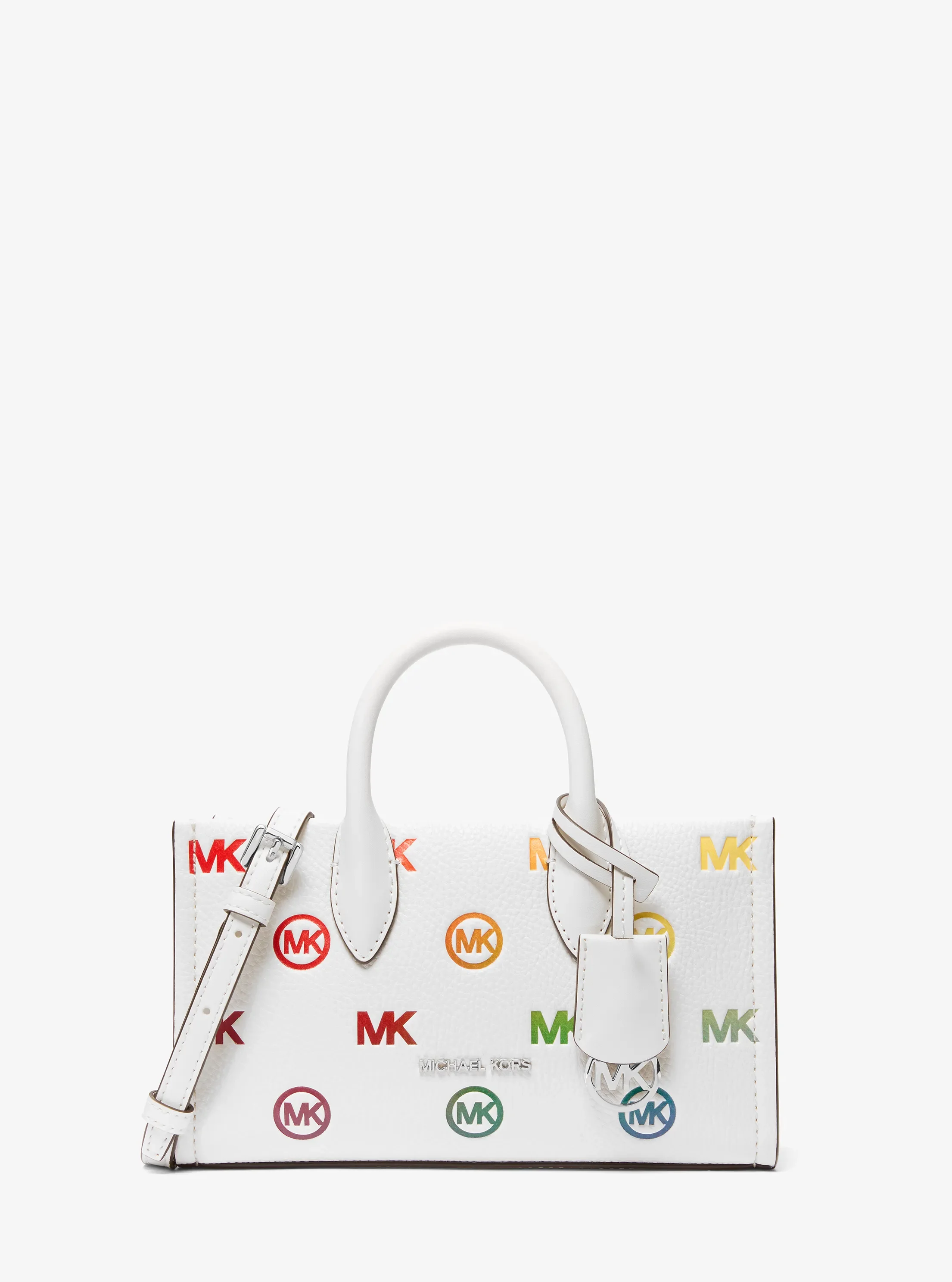 Michael Kors Mirella Small Rainbow Logo Embossed Convertible Crossbody Bag