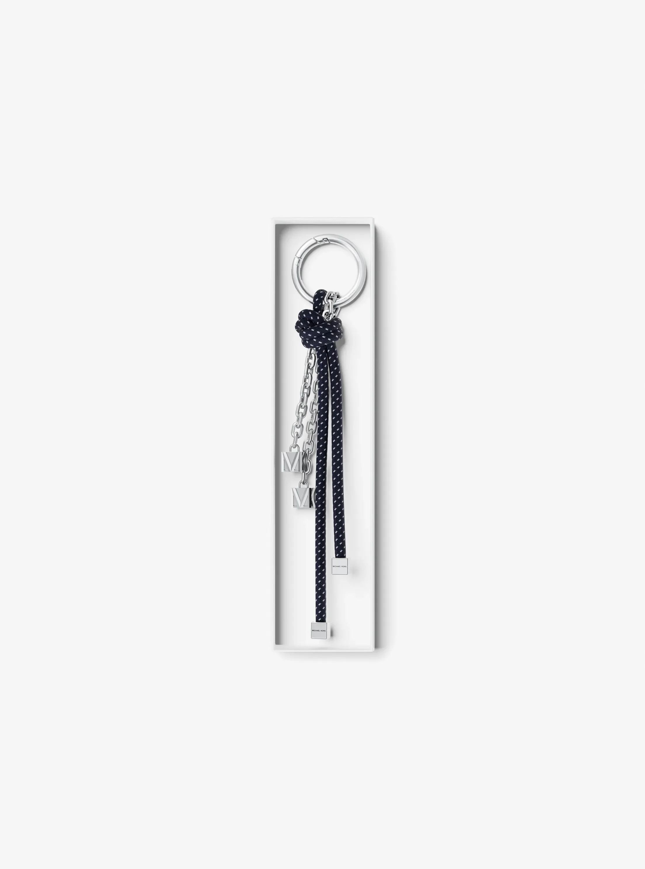Женский брелок Michael Kors Silver-Tone and Speckled Cord Bag Charm, цвет: Dress Blues — фото 3