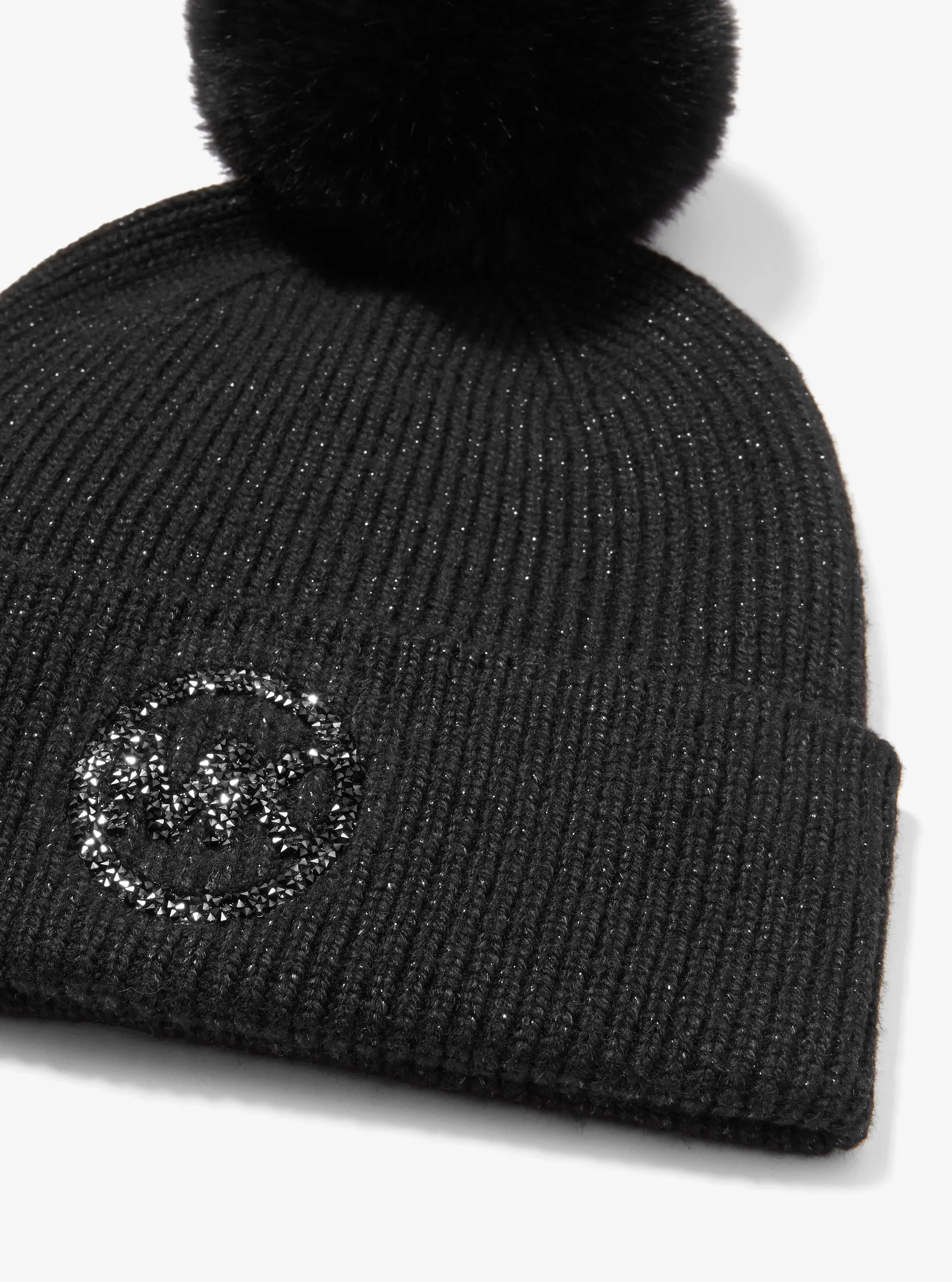 Головные уборы Michael Kors Metallic Knit Beanie Hat and Scarf Set, цвет: Чёрный — фото 2