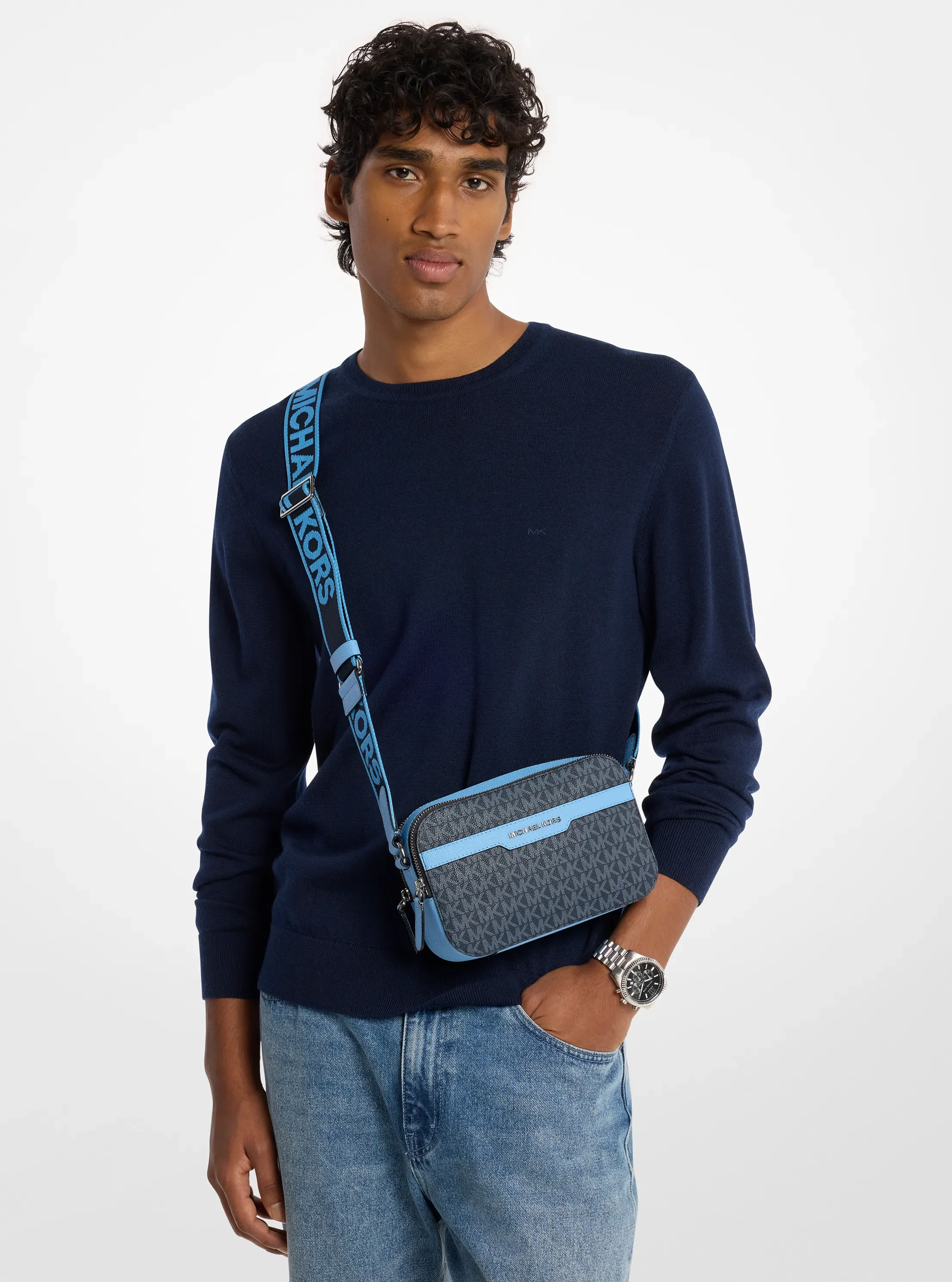 Женская сумка Michael Kors Hudson Signature Logo Camera Crossbody, цвет: Разноцветный — фото 4