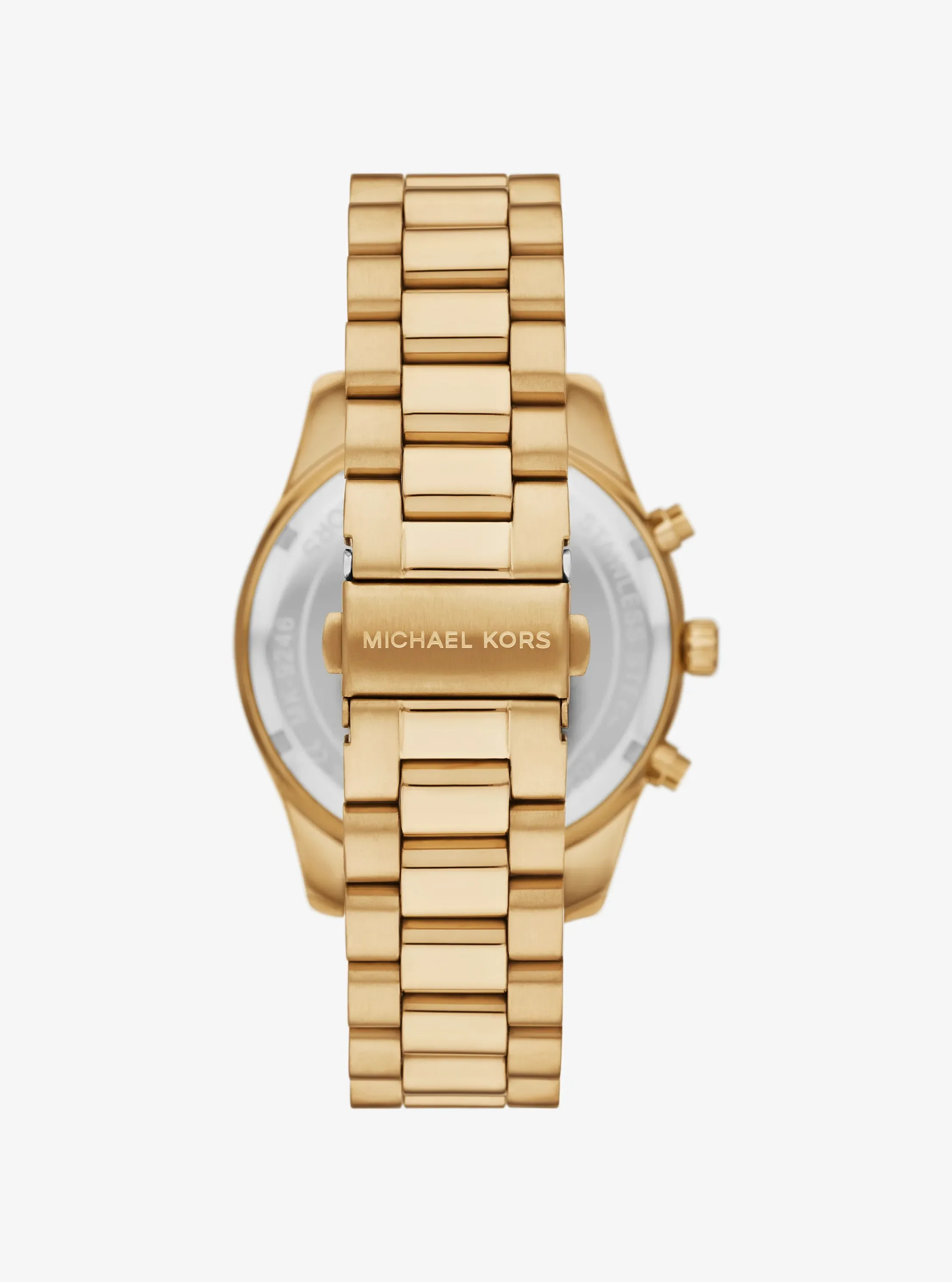 Женские часы Michael Kors Oversized Lexington Gold-Tone Watch and Crocodile Embossed Leather Card Case Gift Set, цвет: Золотой — фото 3